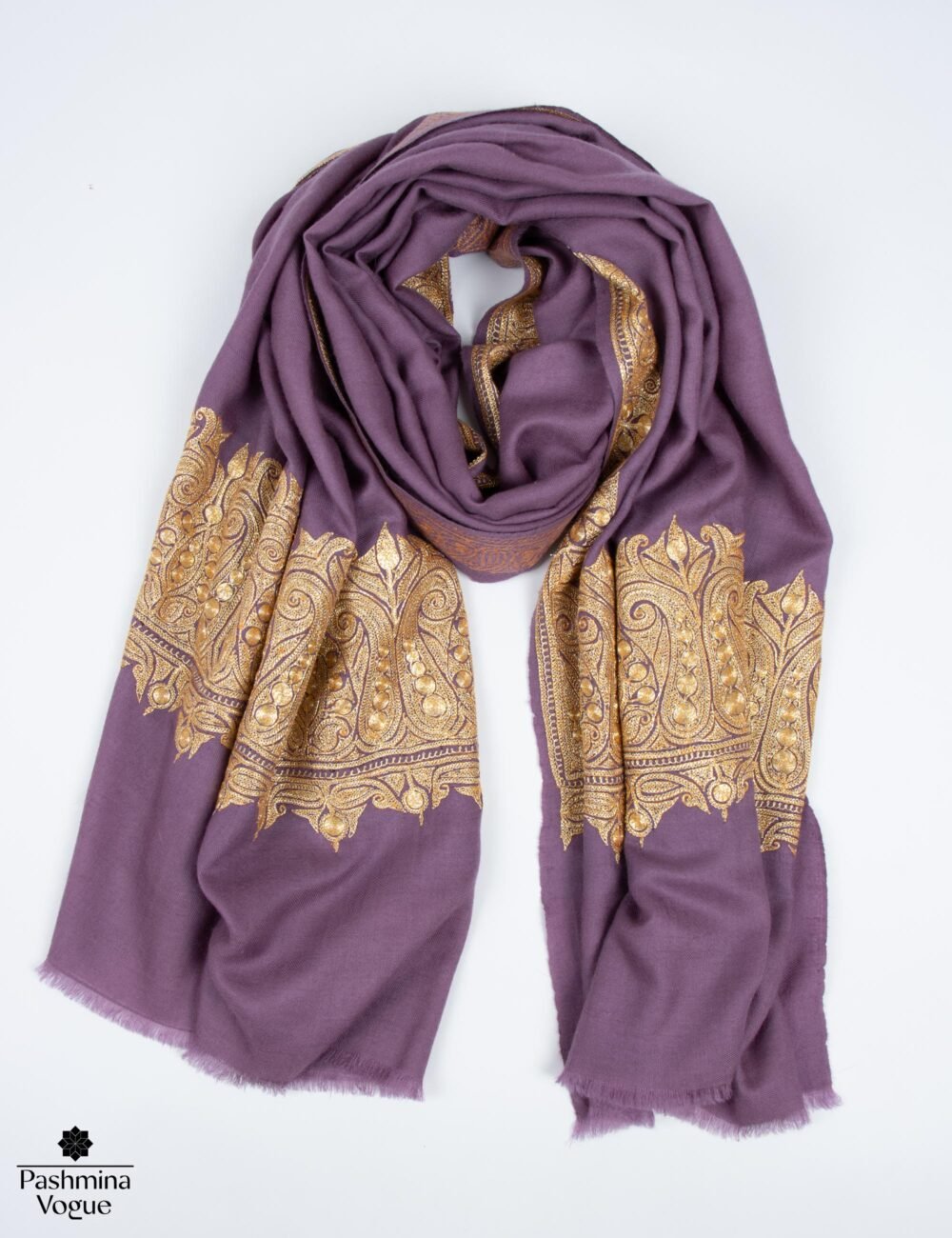 Purple Zari Pashmina Shawl