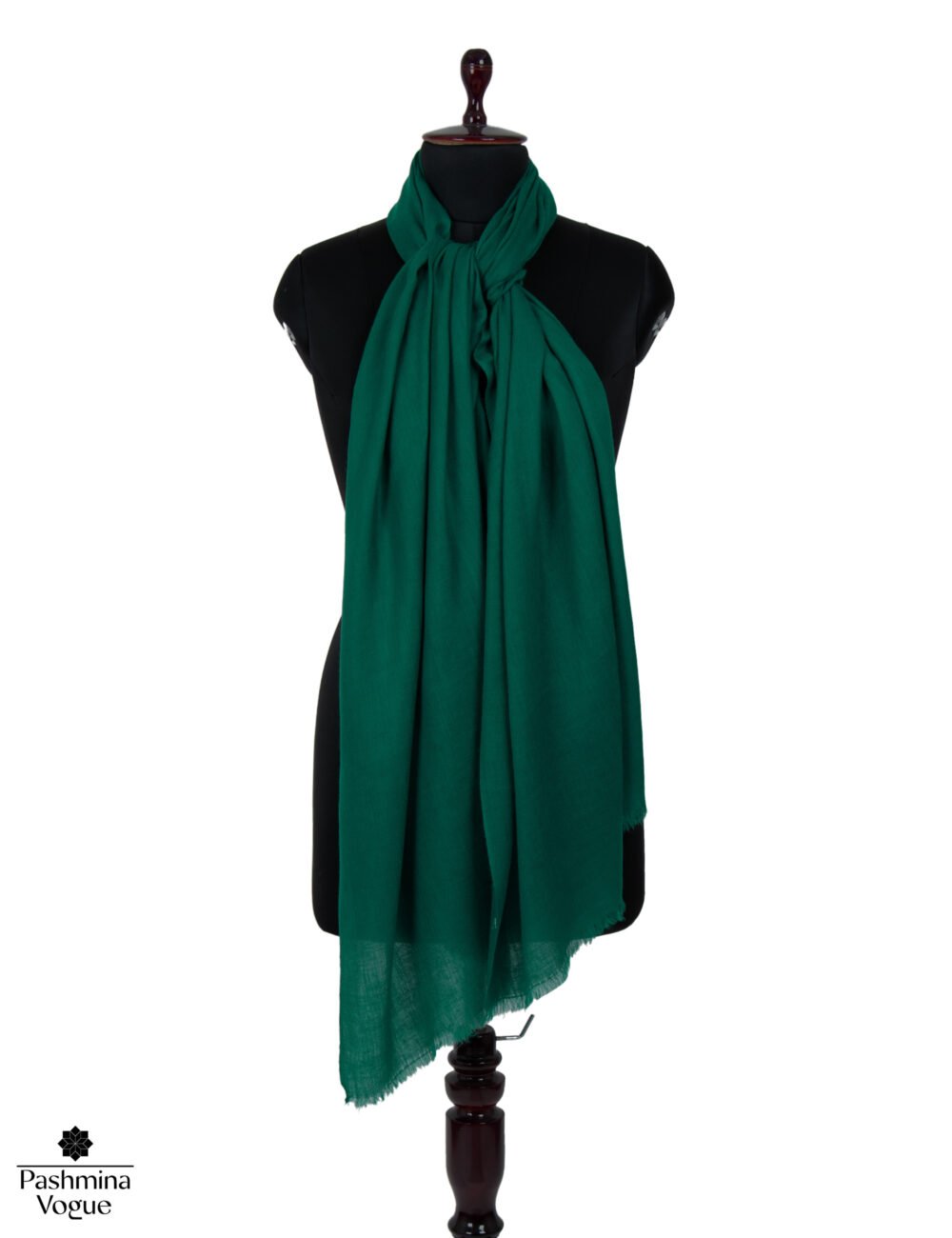 Aqua Deep Green Solid Pashmina