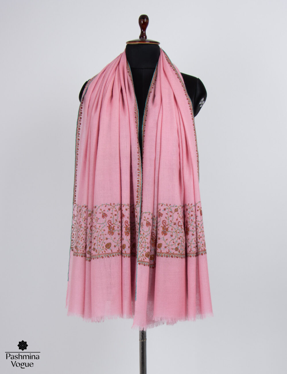 Pink Kashmiri Pashmina Palladar Shawl Handwoven Scarf