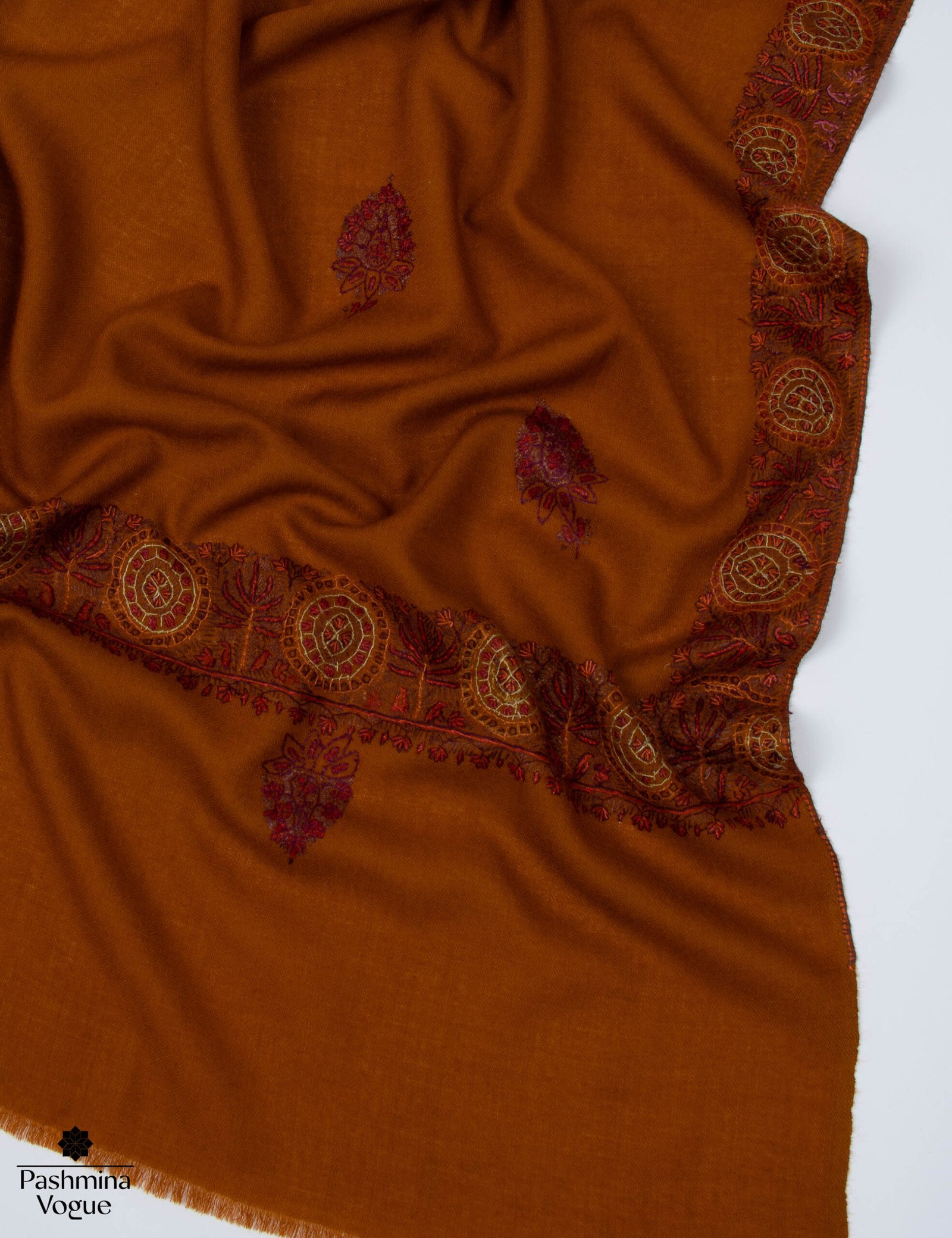 Cashmere Scarf with Palla Needlepoint Embroidery