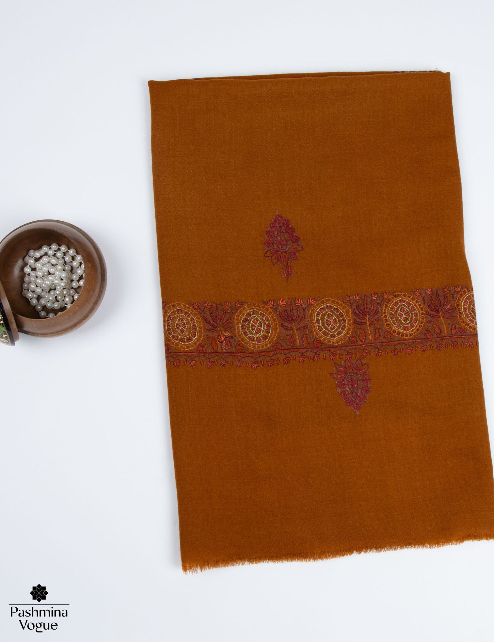 Cashmere Scarf with Palla Needlepoint Embroidery