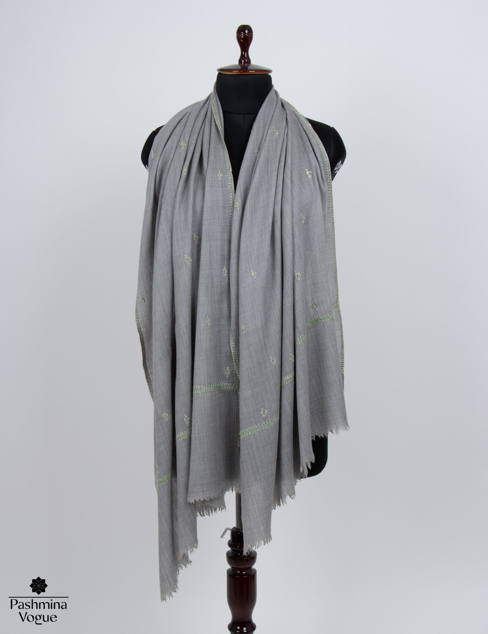 Hand-Embroidered Cashmere Scarf - Perfect Gift for Her