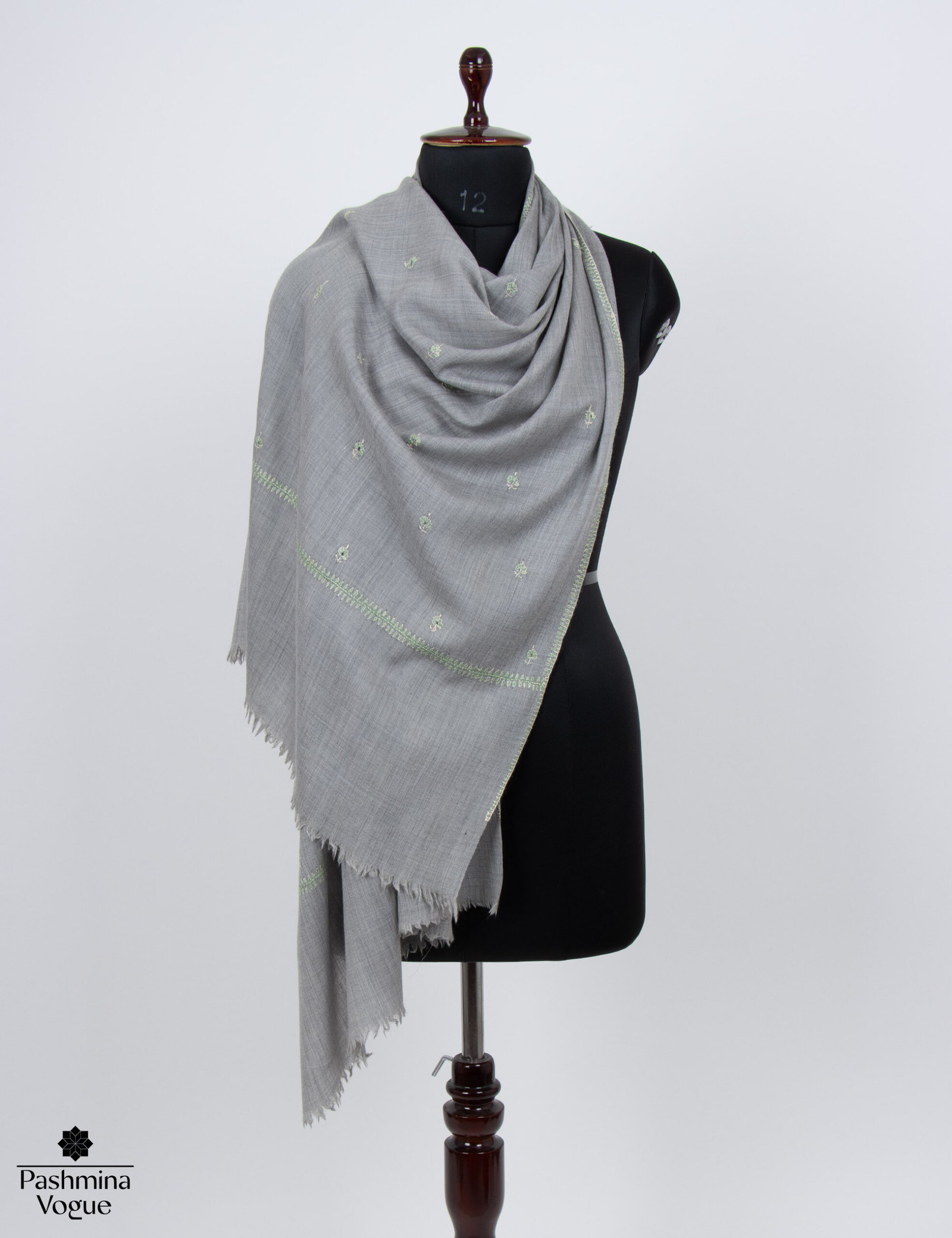 Hand-Embroidered Cashmere Scarf - Perfect Gift for Her