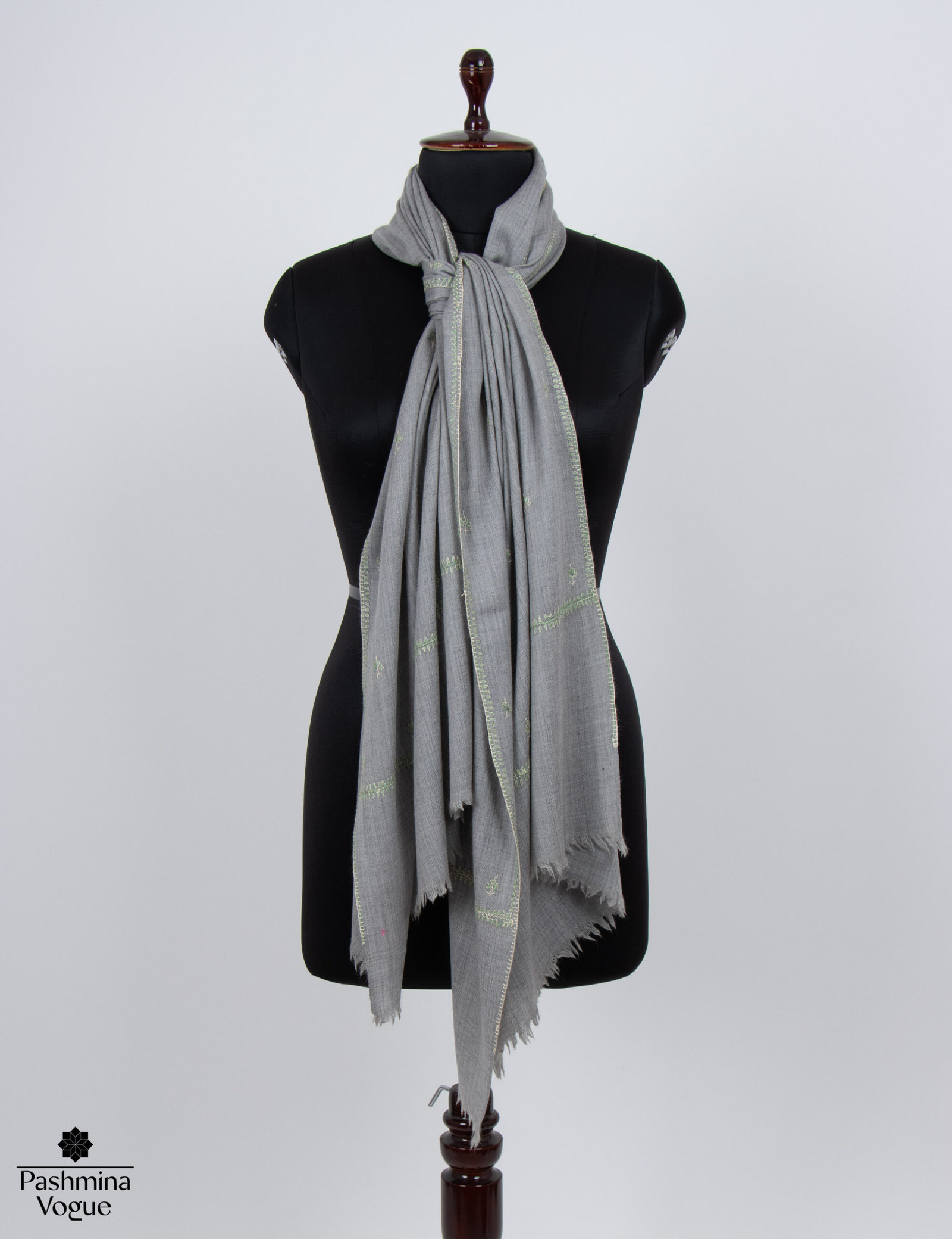 Hand-Embroidered Cashmere Scarf - Perfect Gift for Her