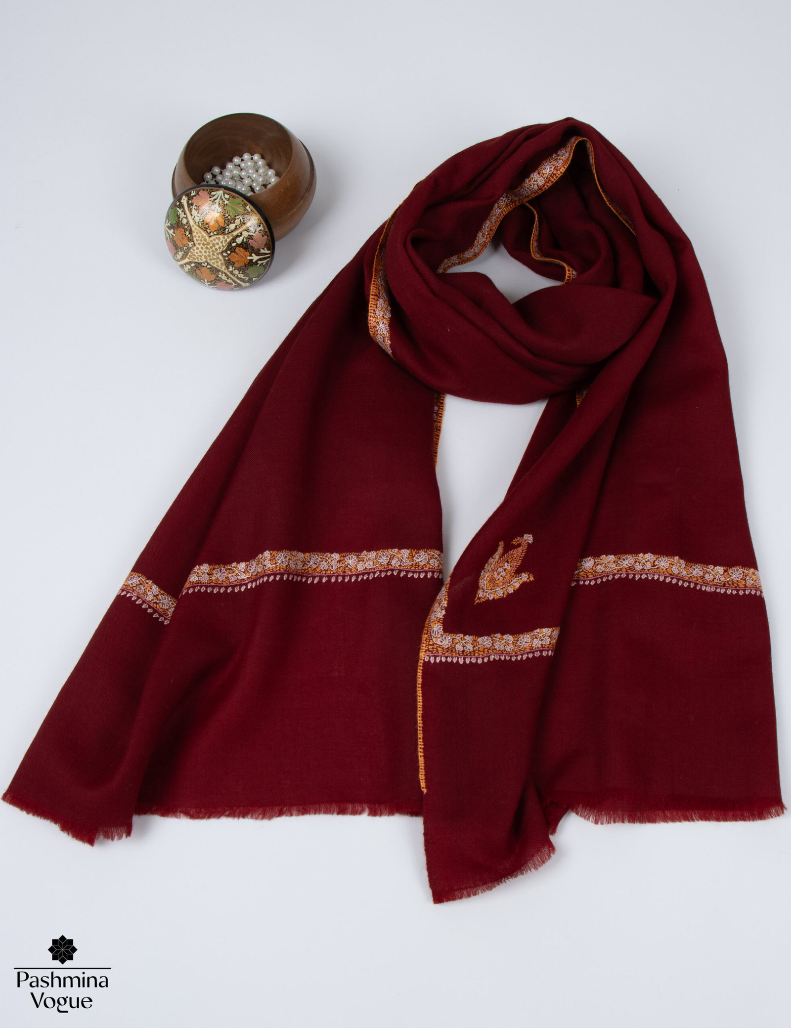 Burgundy Cashmere Merino Wool Scarf