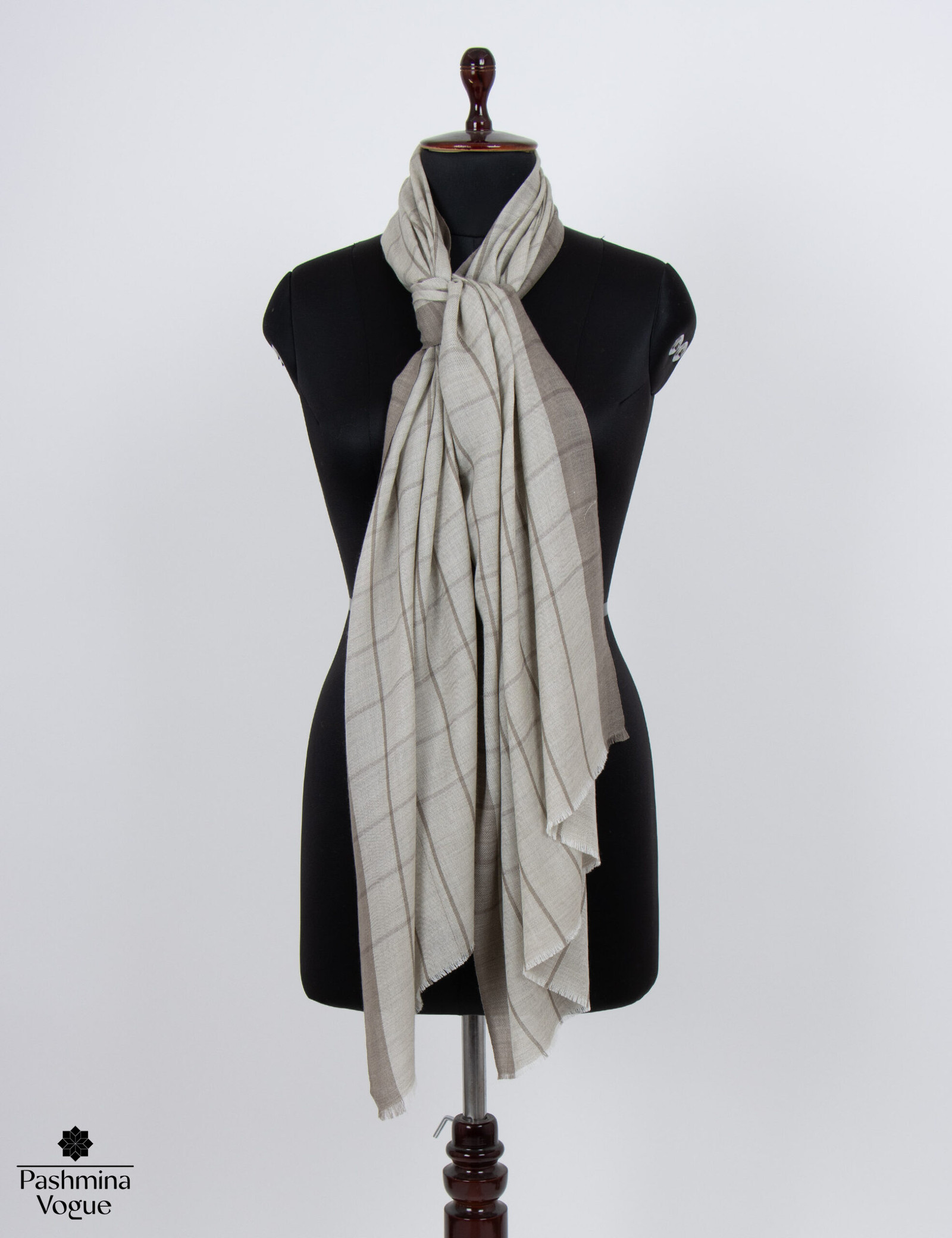 Checked Merino Wool Wrap for Her