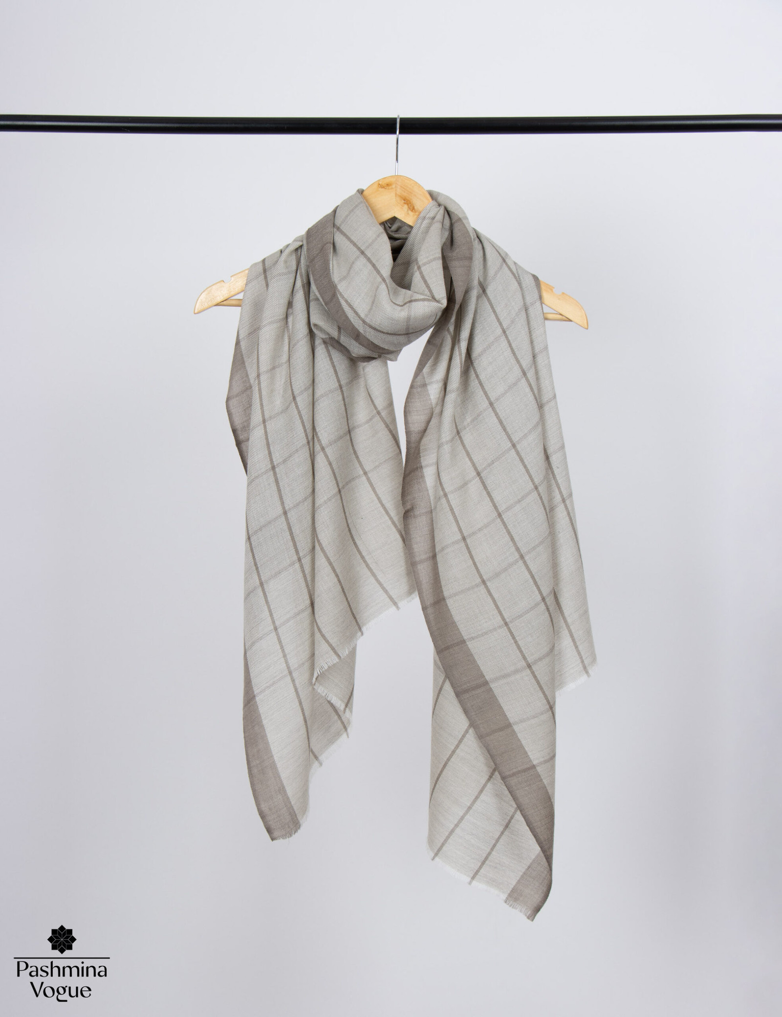 Checked Merino Wool Wrap for Her