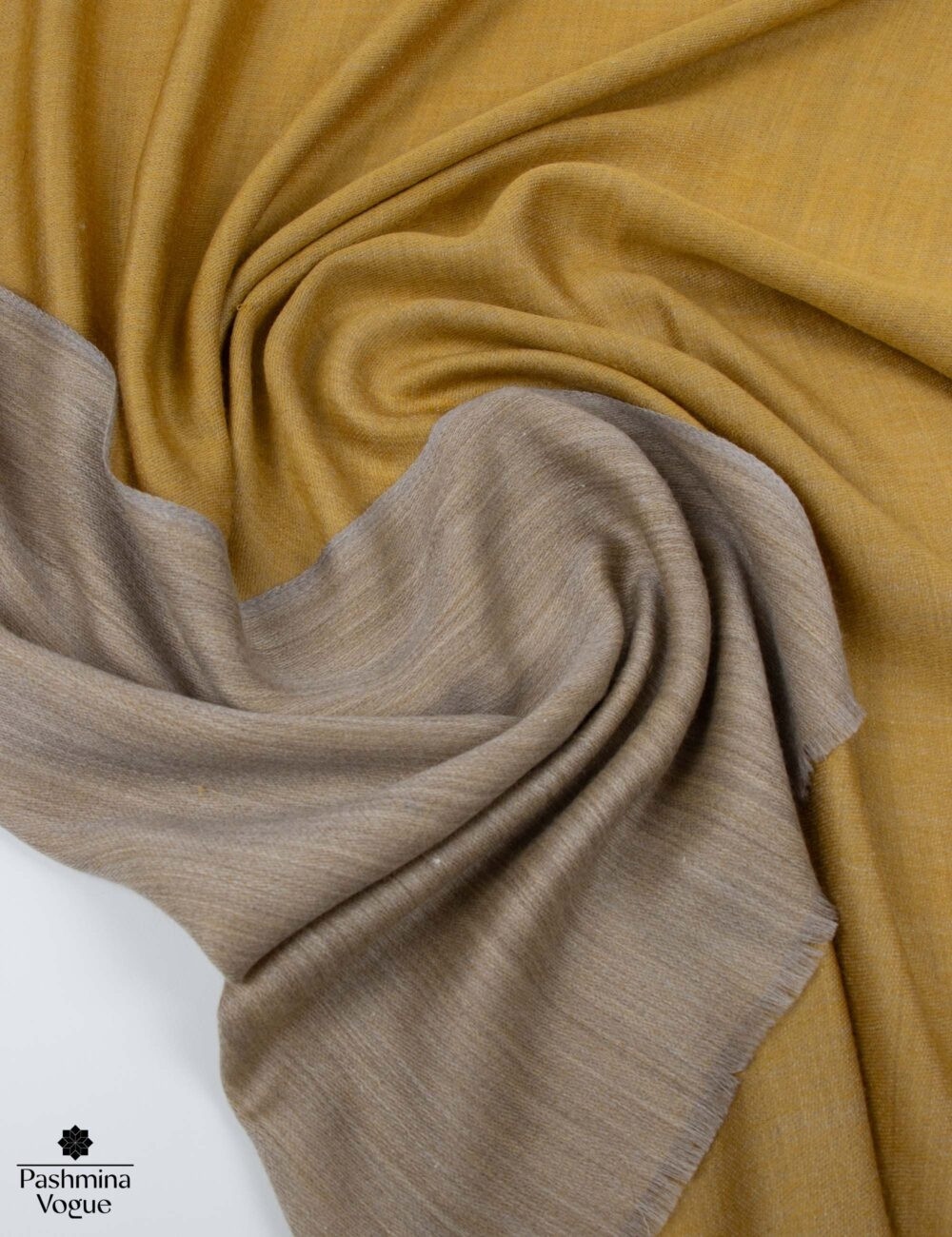 Mustard Two Shades Woolen Scarf - Reversible Soft Winter Wrap