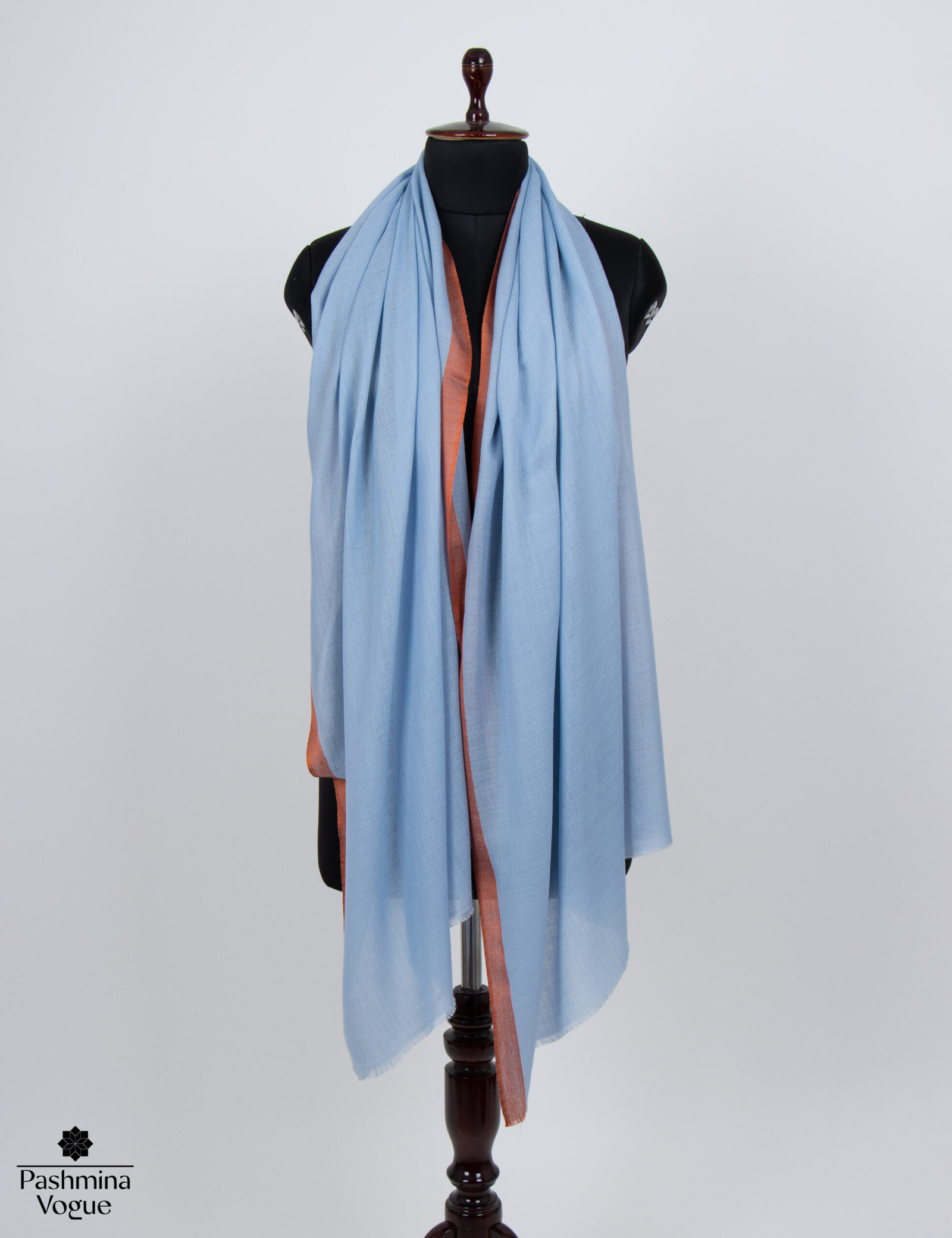 Blue & Orange Soft Reversible Wrap - Fine Silk & Wool Shawl
