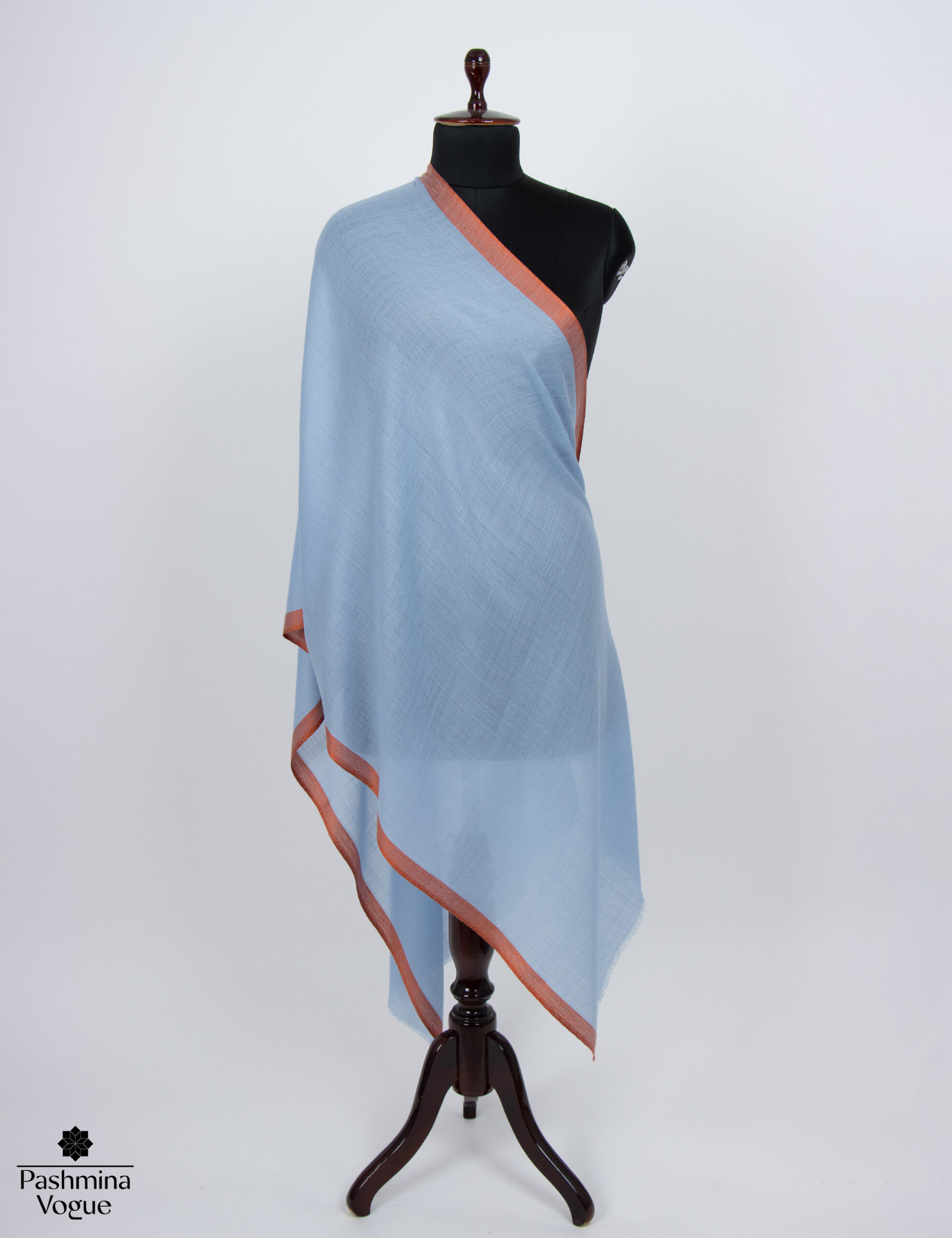 Blue & Orange Soft Reversible Wrap - Fine Silk & Wool Shawl