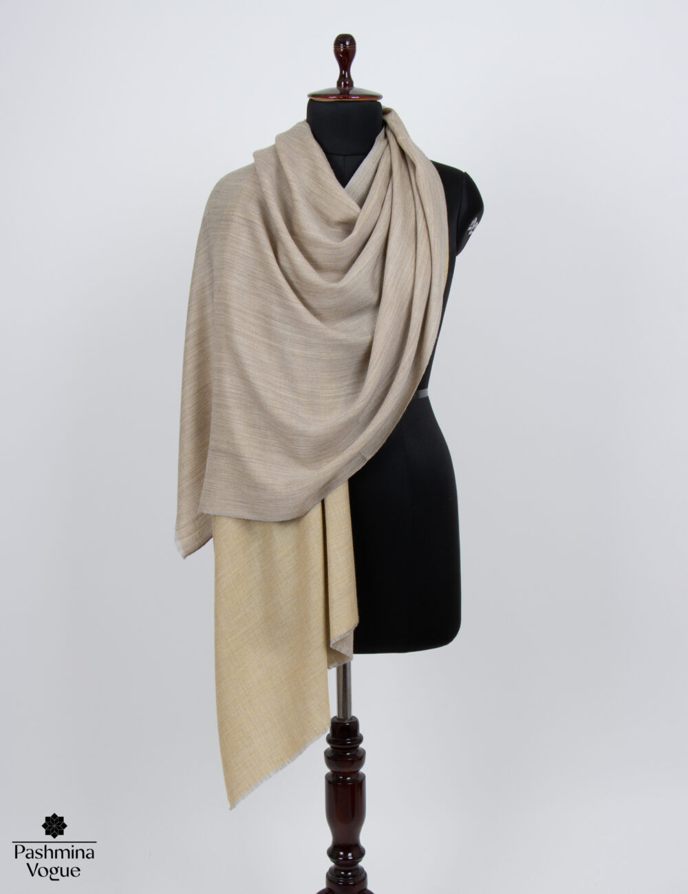 Yellow Brown Dual Shade Woolen Wrap - Soft Winter Scarf Gift