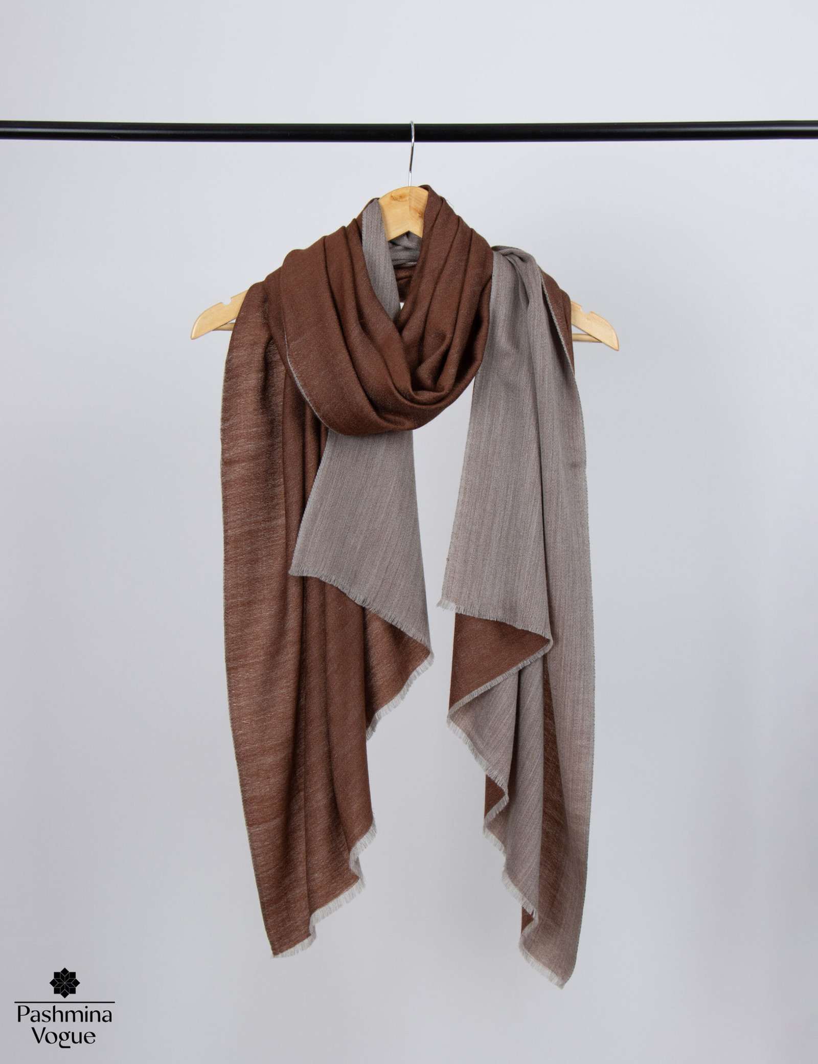 Brown Dual Shade Woolen Wrap For Her - Reversible Scarf Gift