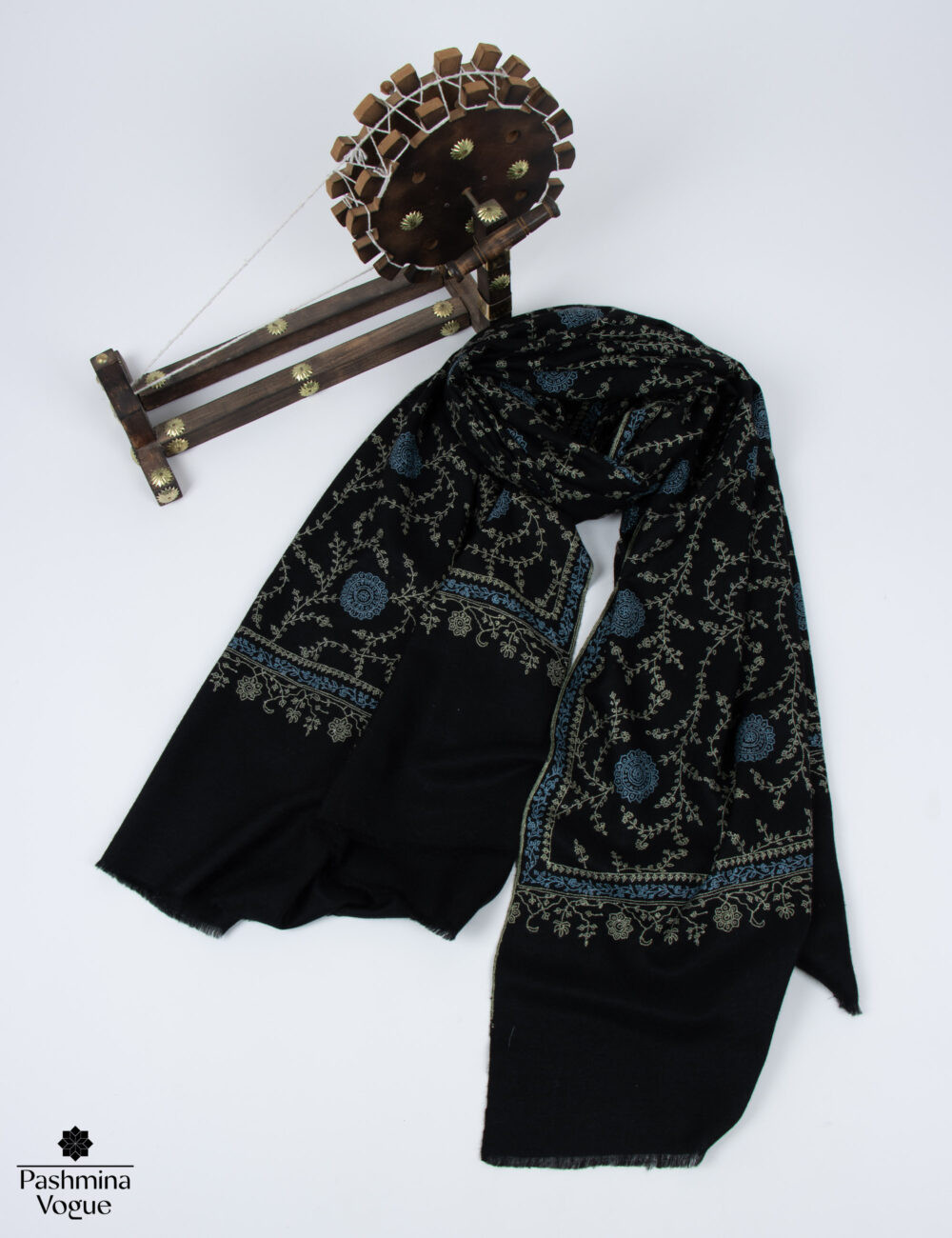 Handmade Black Cashmere Pashmina Shawl - Pure Luxury Wrap