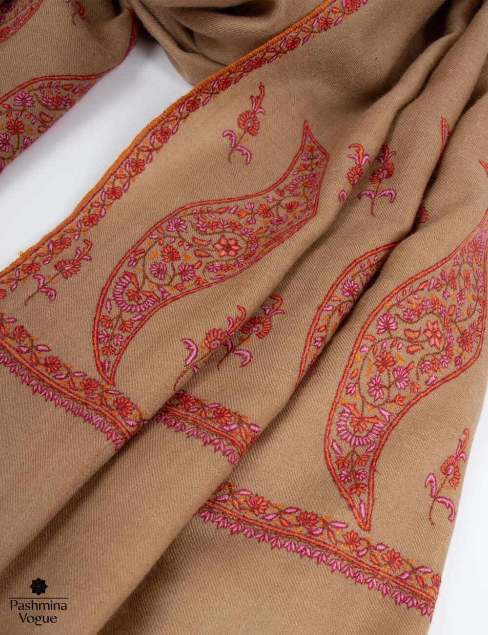 Brown Palladar Pashmina Shawl - Cashmere Scarf
