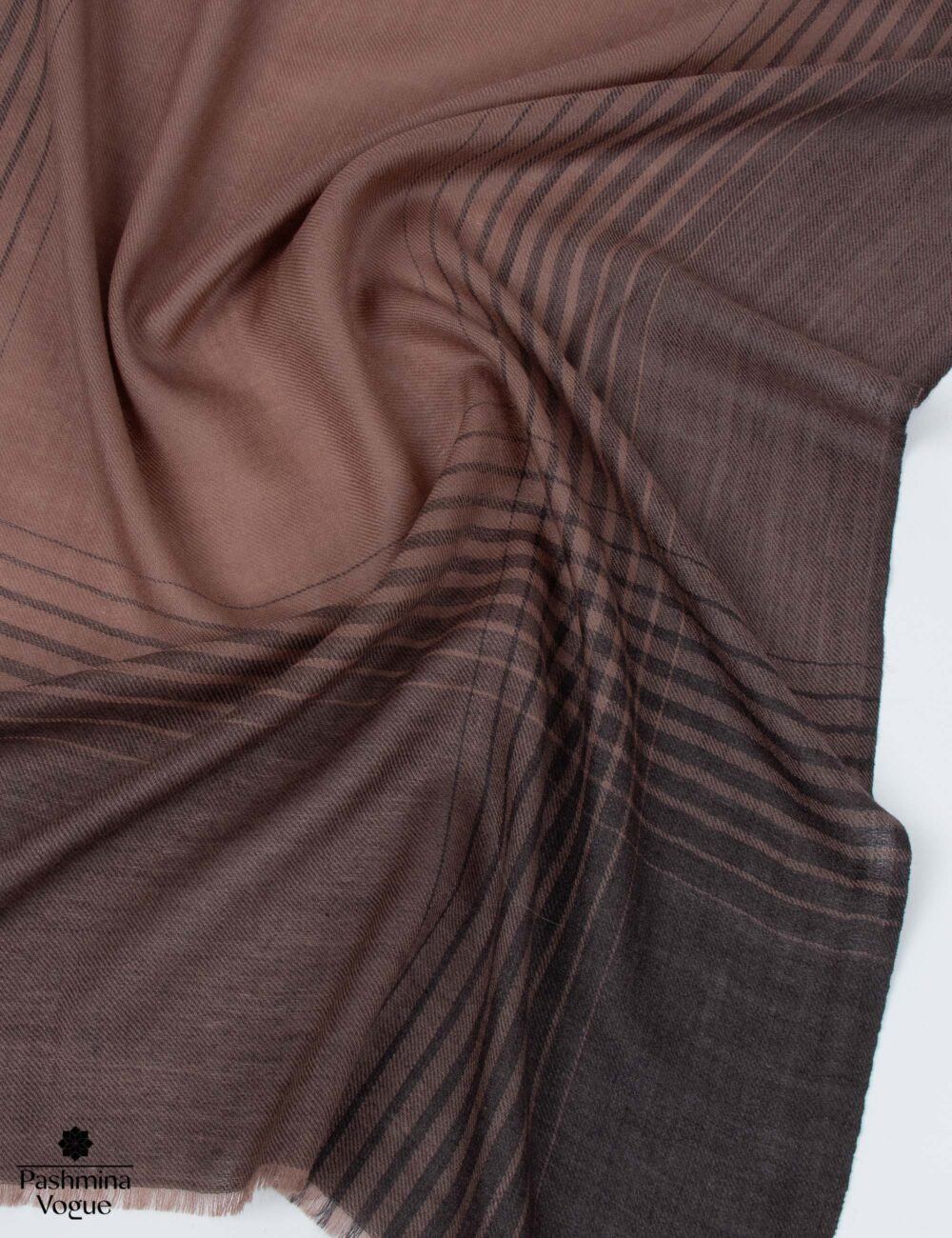 Rust Pink & Black Striped Merino Wool Scarf - Wrap & Shawl