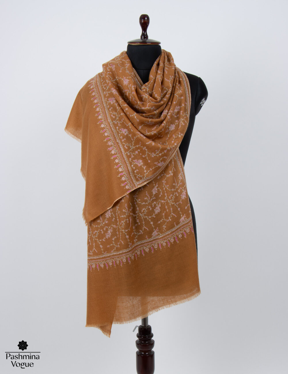 Hand-Embroidered Pashmina Scarf - Handmade Cashmere Shawl