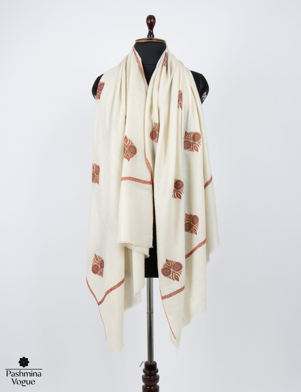 Natural Ivory Authentic Pashmina Shawl