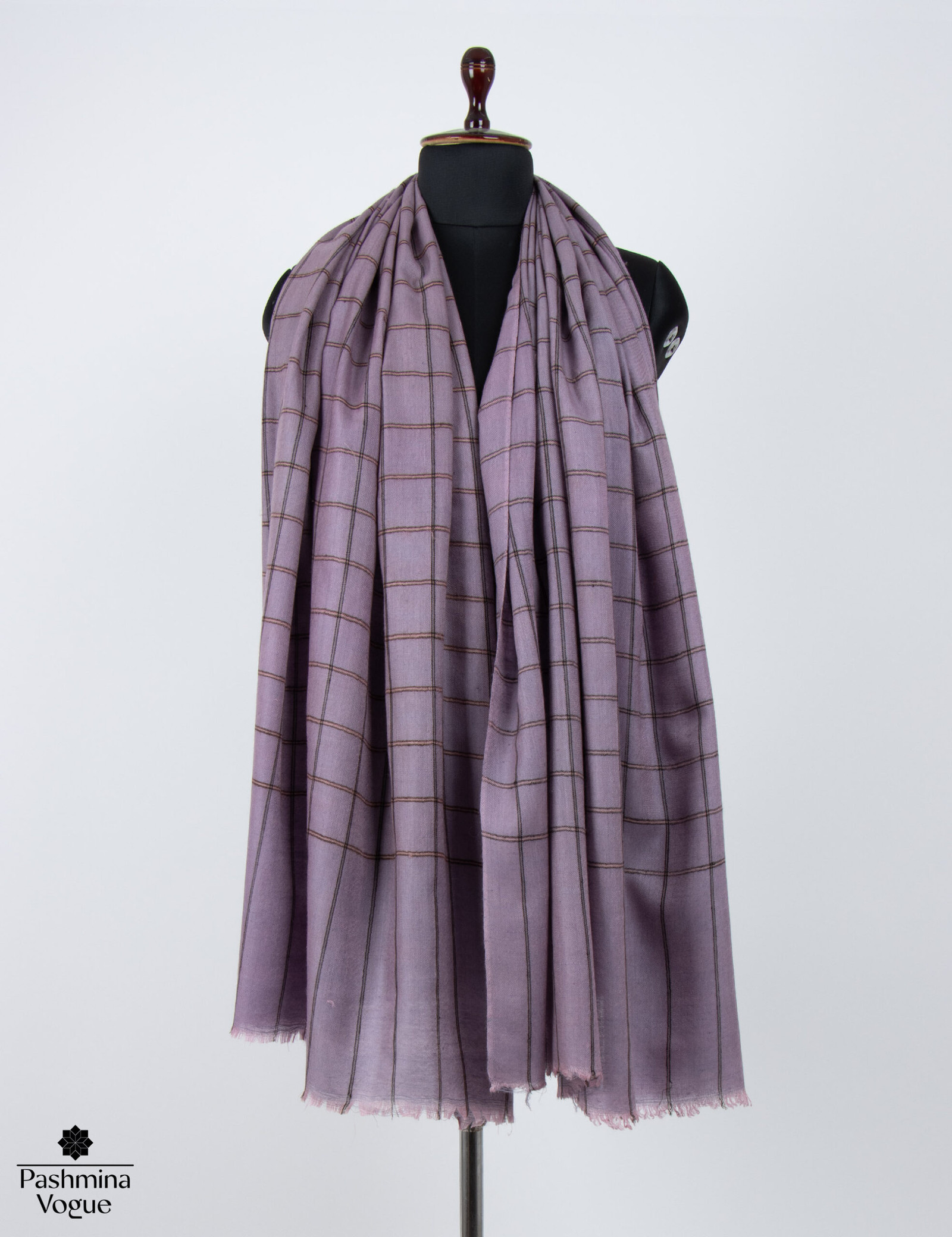 Purple Pure Pashmina Shawl - Authentic Handwoven
