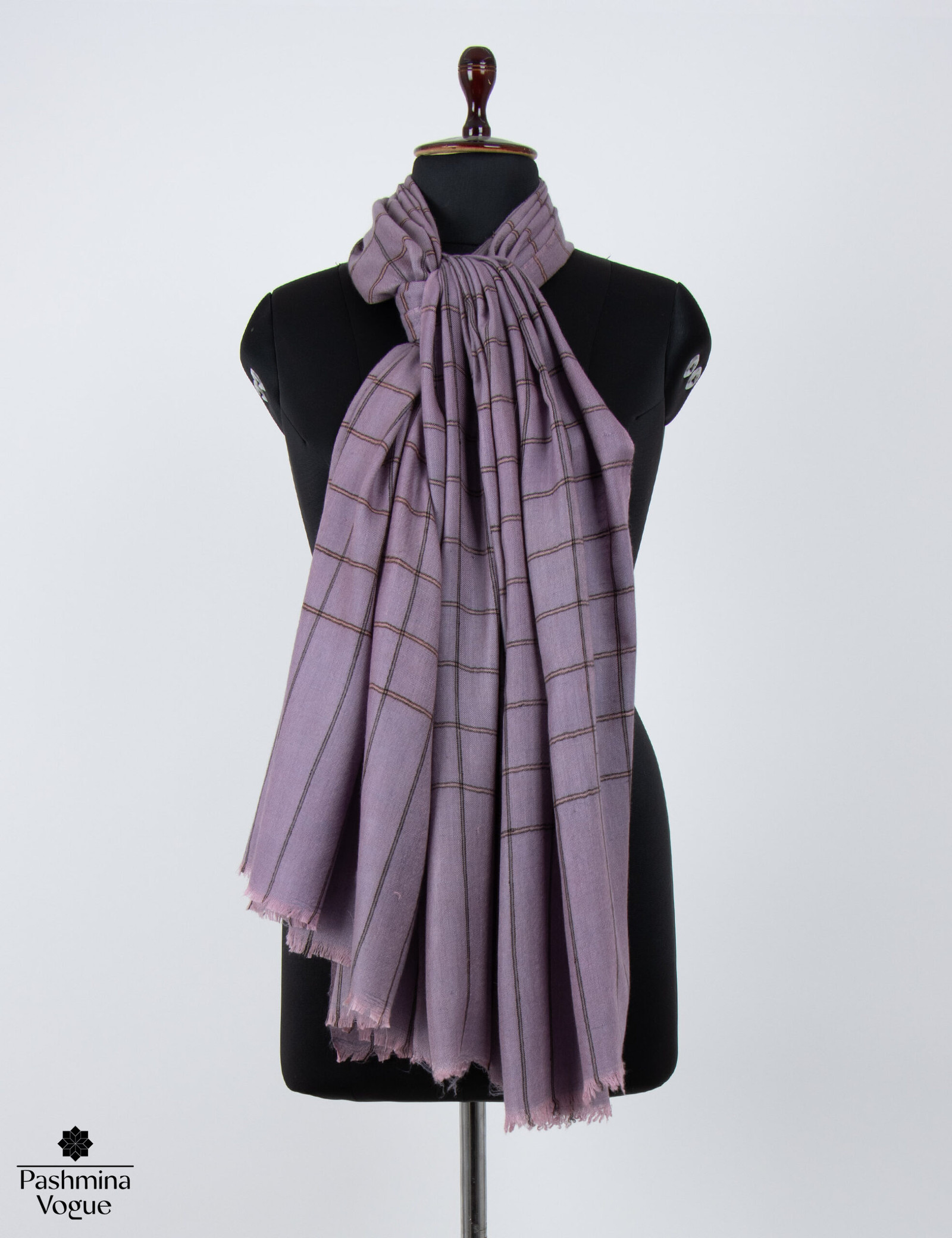Purple Pure Pashmina Shawl - Authentic Handwoven