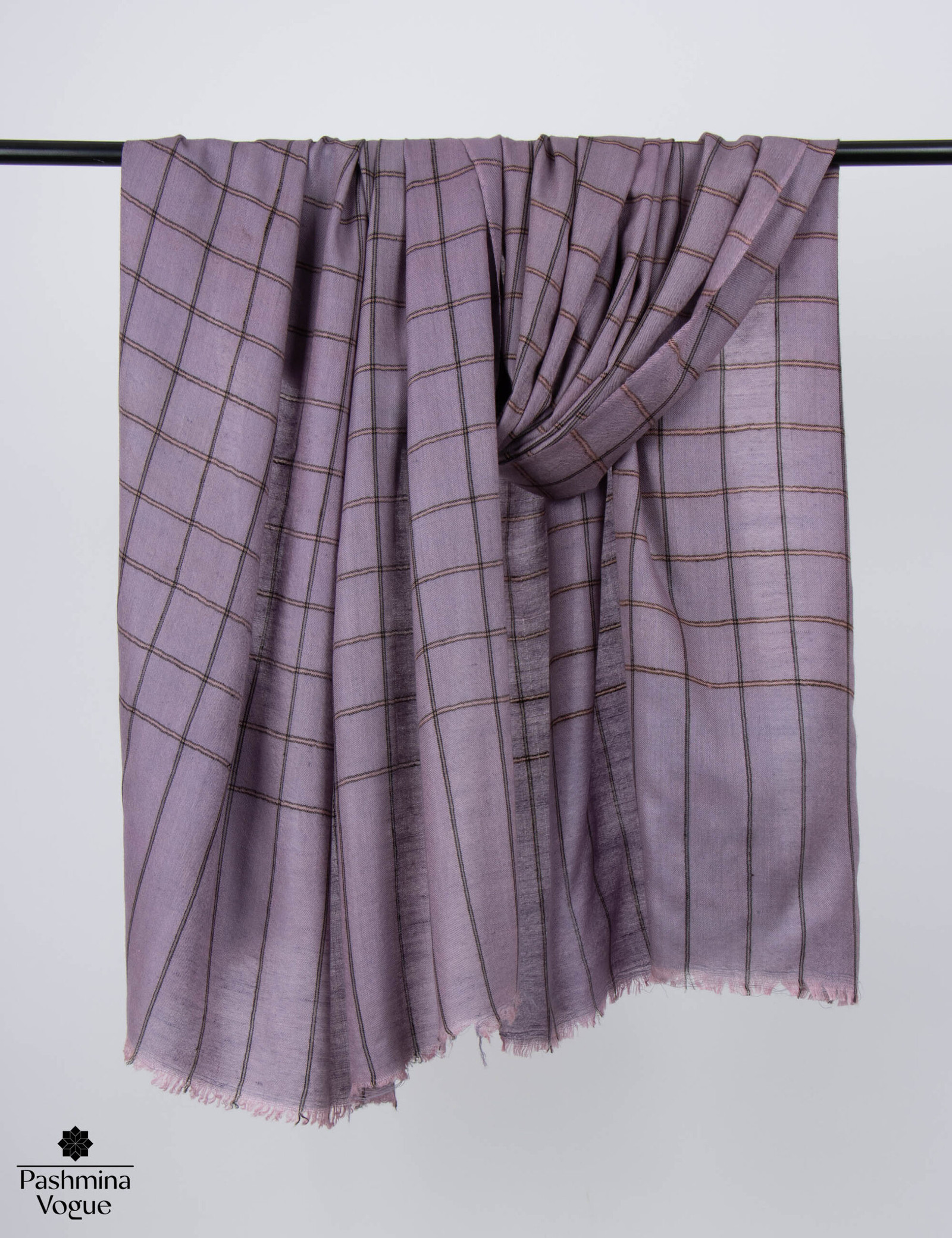 Purple Pure Pashmina Shawl - Authentic Handwoven