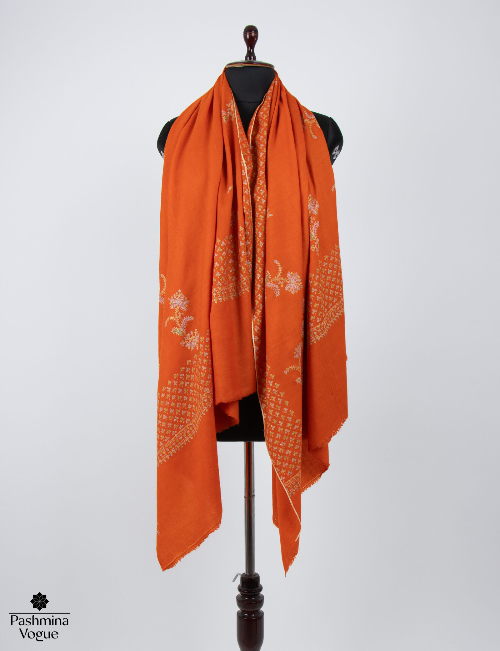 Orange Kashmiri Pashmina Shawl - Pashmina Wedding Wrap