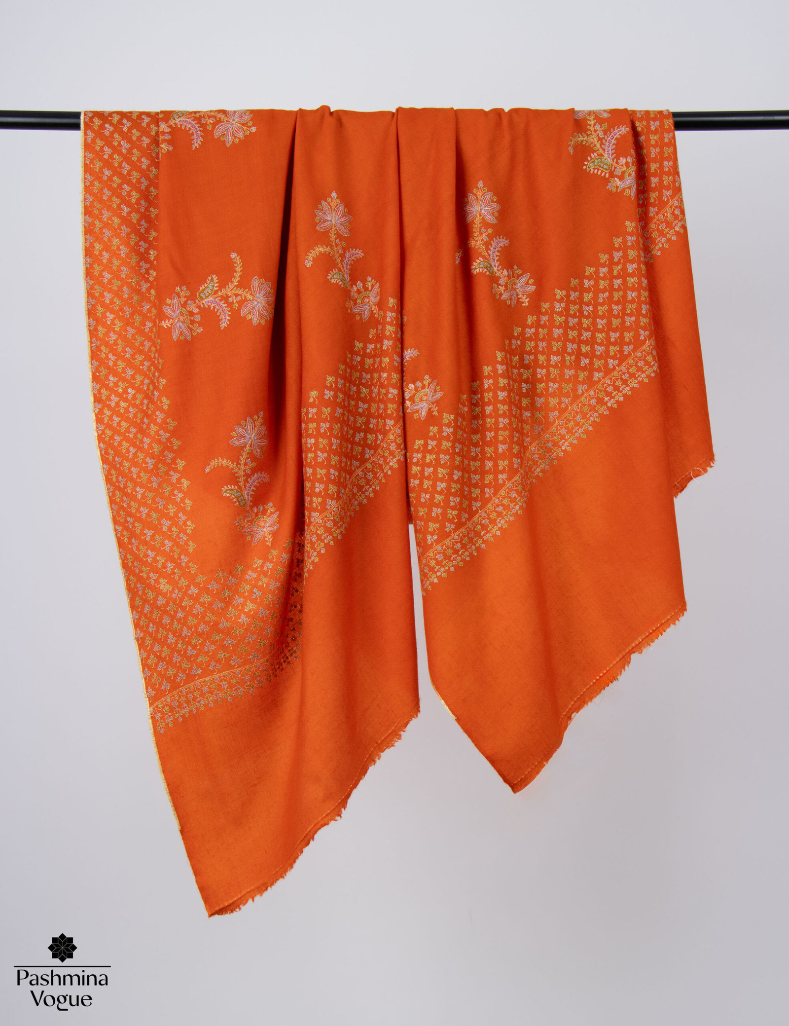 Orange Kashmiri Pashmina Shawl - Pashmina Wedding Wrap