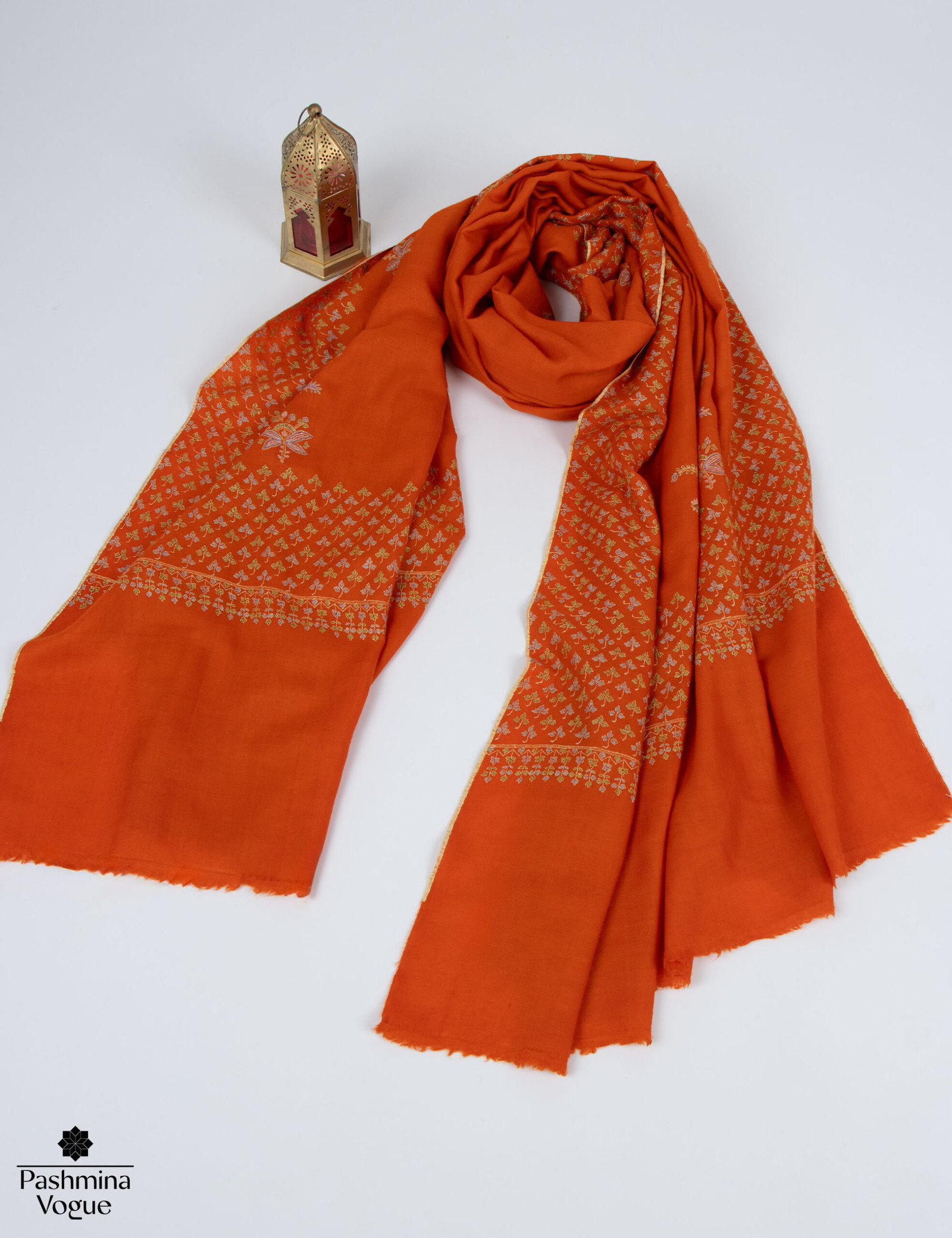 Orange Kashmiri Pashmina Shawl - Pashmina Wedding Wrap