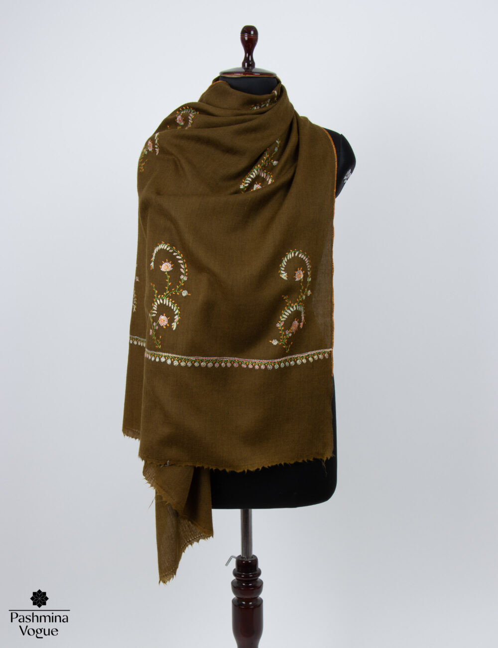 Hand Embroidered Merino Wool Wrap