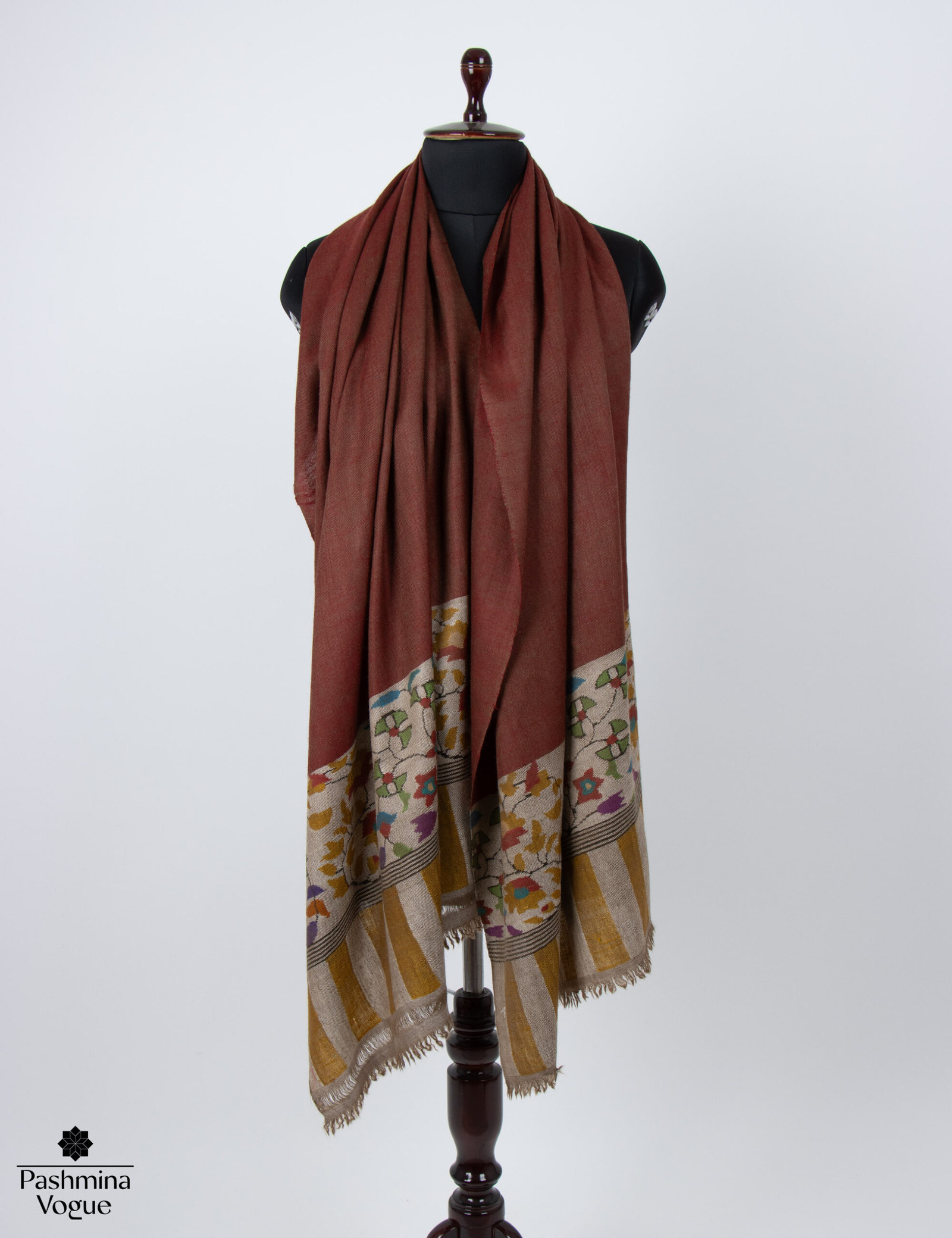 Maroon Medley Kani Pashmina Wrap