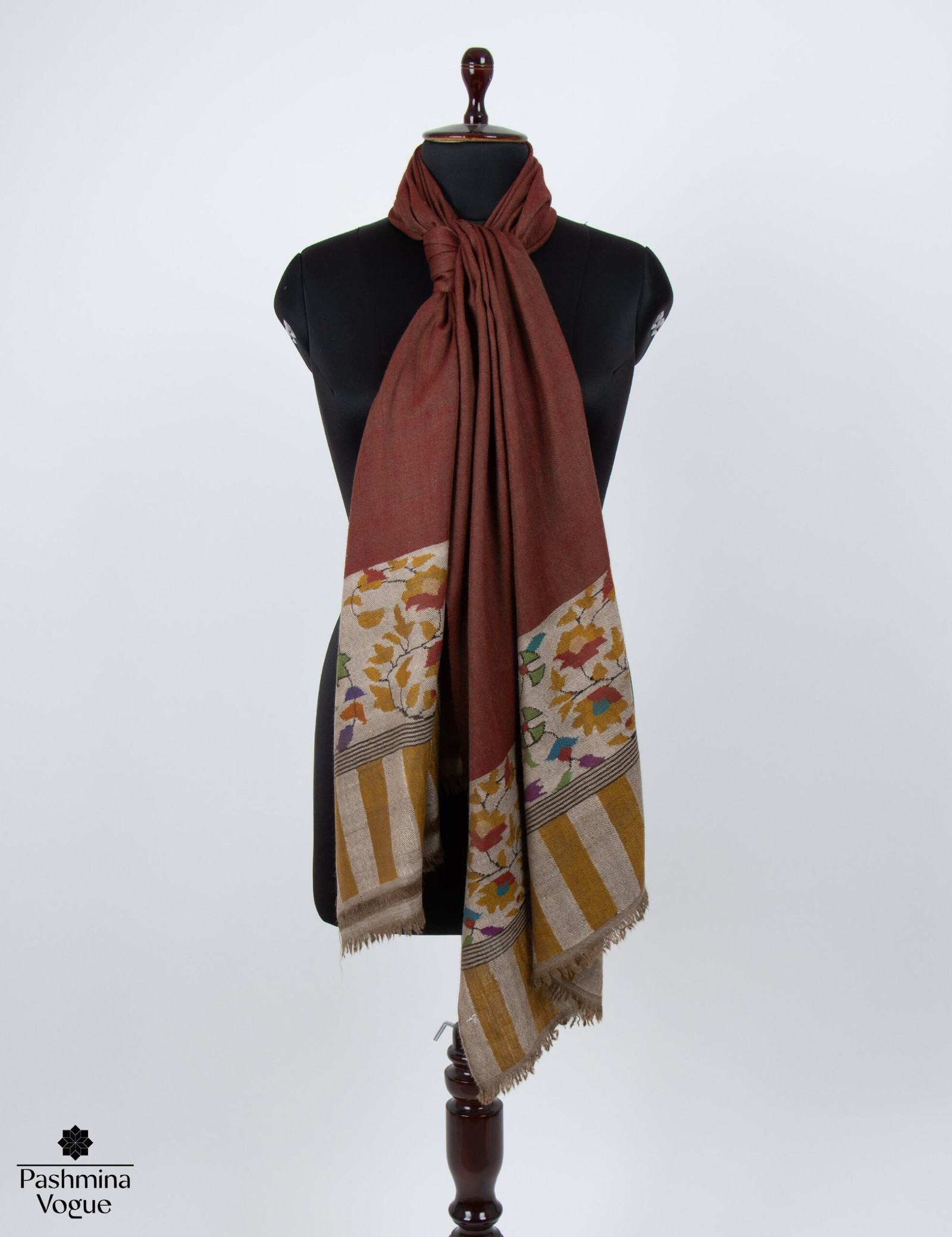 Maroon Medley Kani Pashmina Wrap