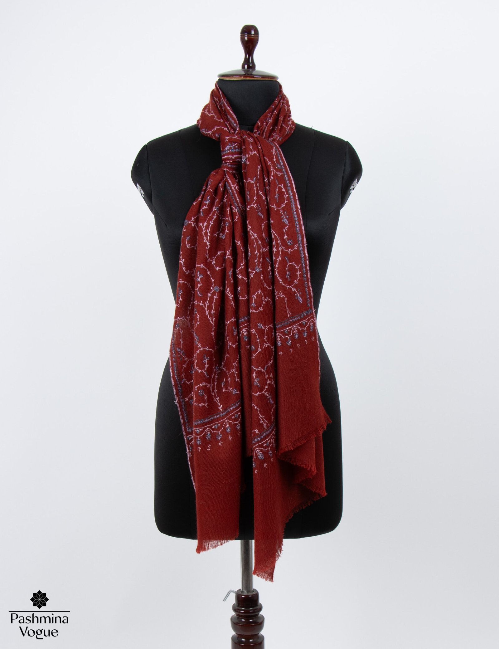 Scarlet Red Pure Pashmina Scarf - Handwoven Wrap