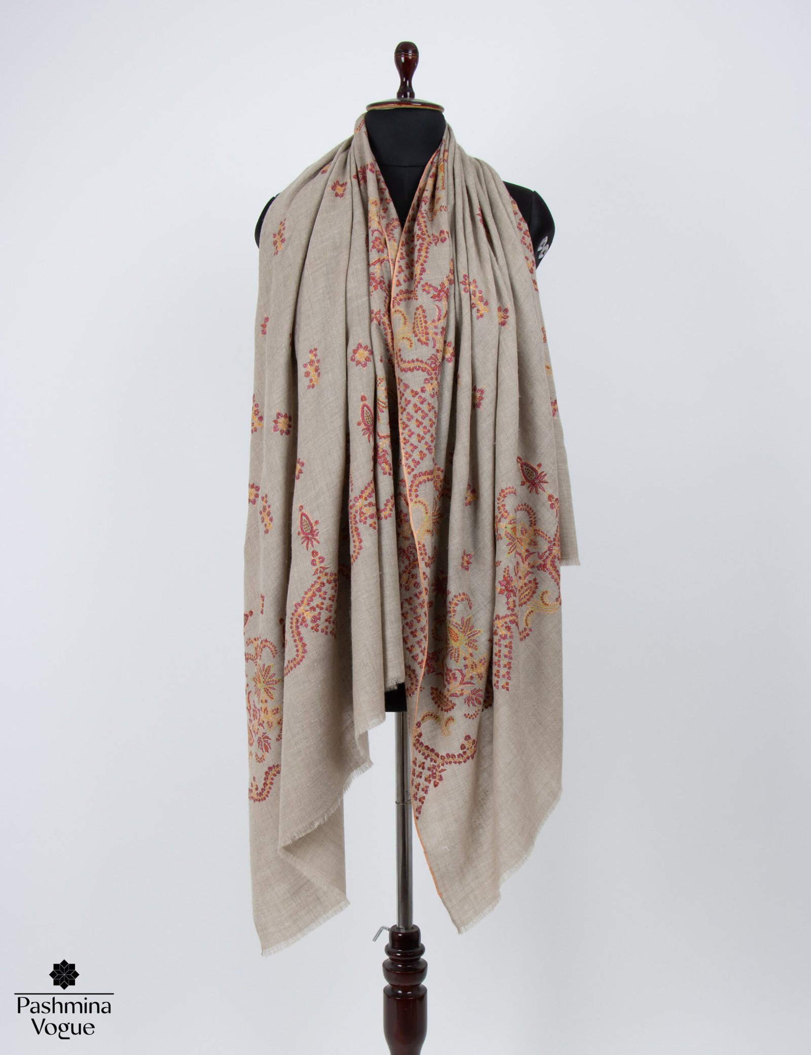 Natural Zati Kashmiri Pashmina Shawl