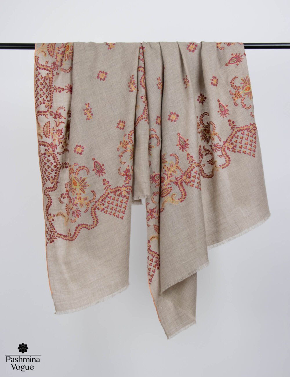 Natural Zati Kashmiri Pashmina Shawl