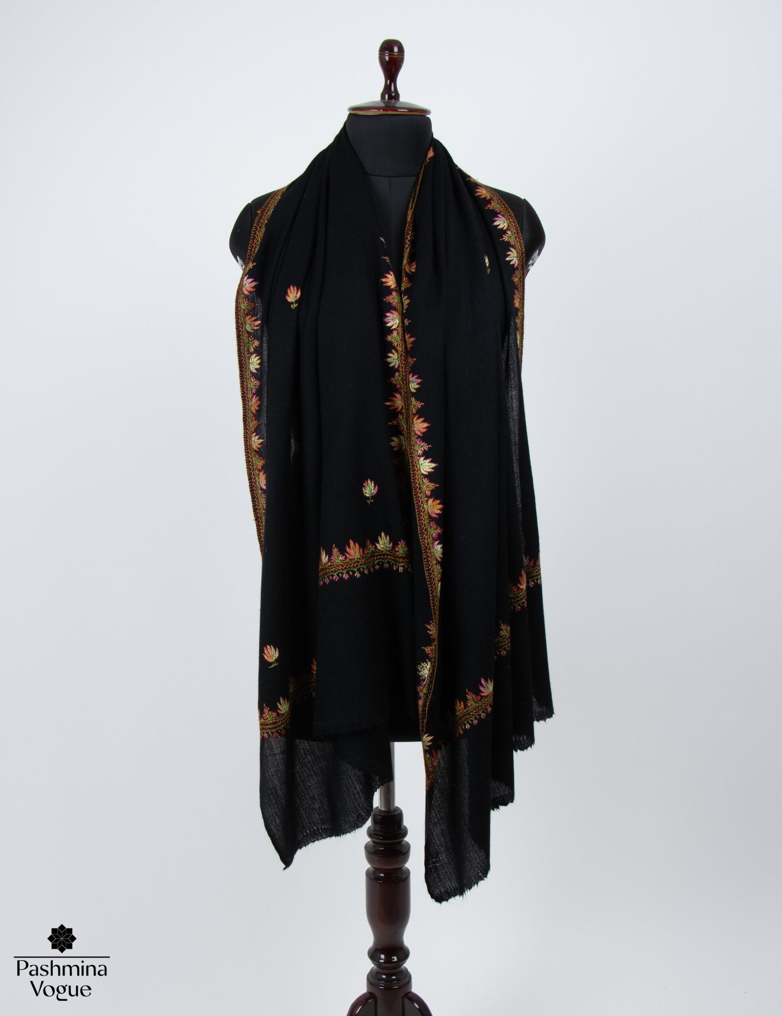 Black Baby Soft Cashmere Scarf Handmade Luxury Wrap