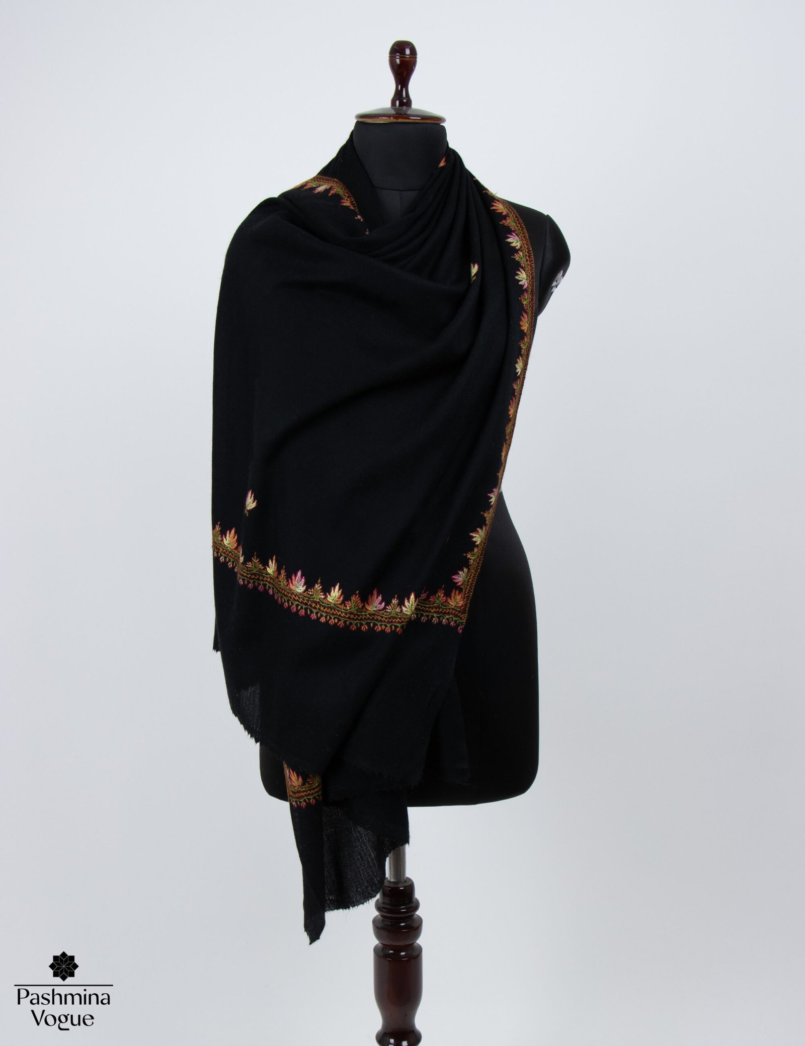Black Baby Soft Cashmere Scarf Handmade Luxury Wrap