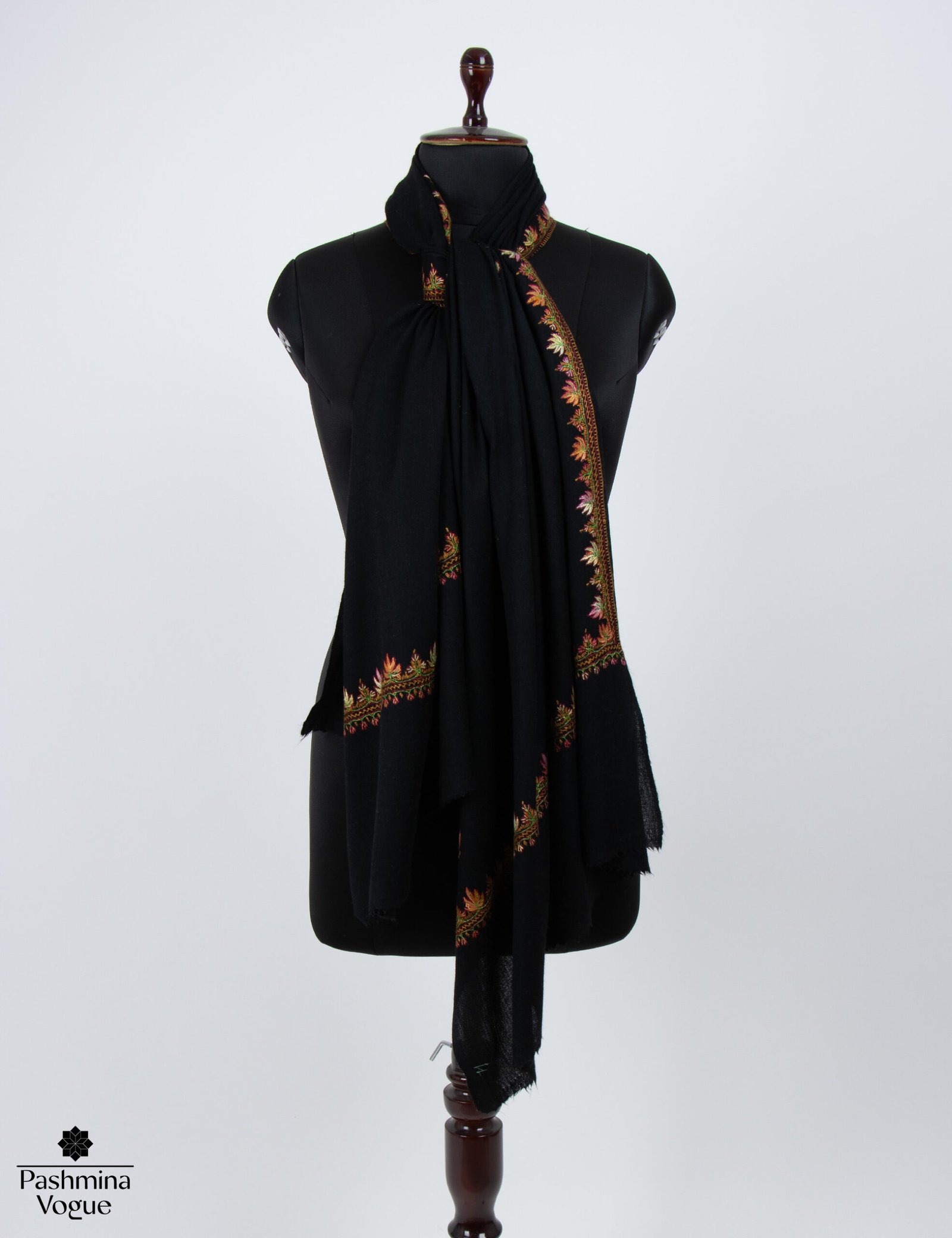 Black Baby Soft Cashmere Scarf Handmade Luxury Wrap