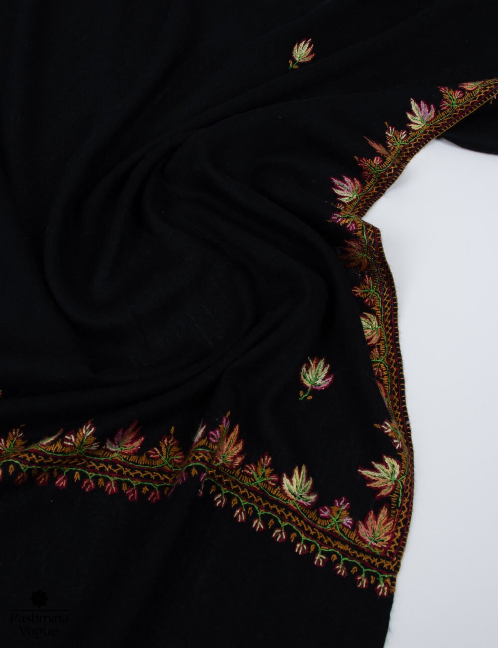 Black Baby Soft Cashmere Scarf Handmade Luxury Wrap