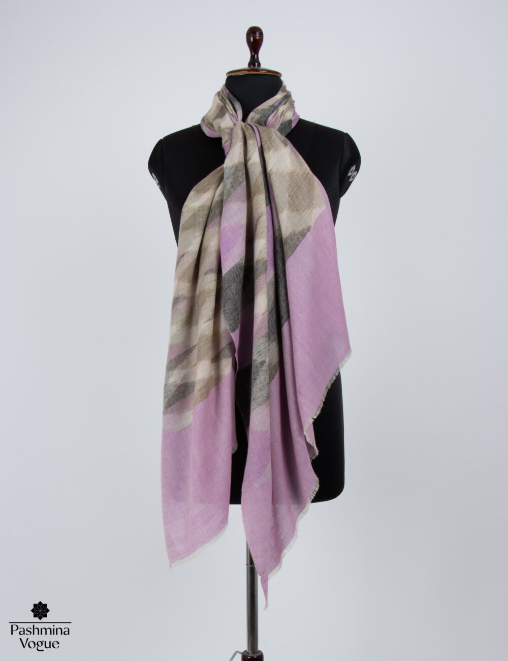 Ikat Whispers Pashmina Shawl - Handwoven Kashmiri Wrap