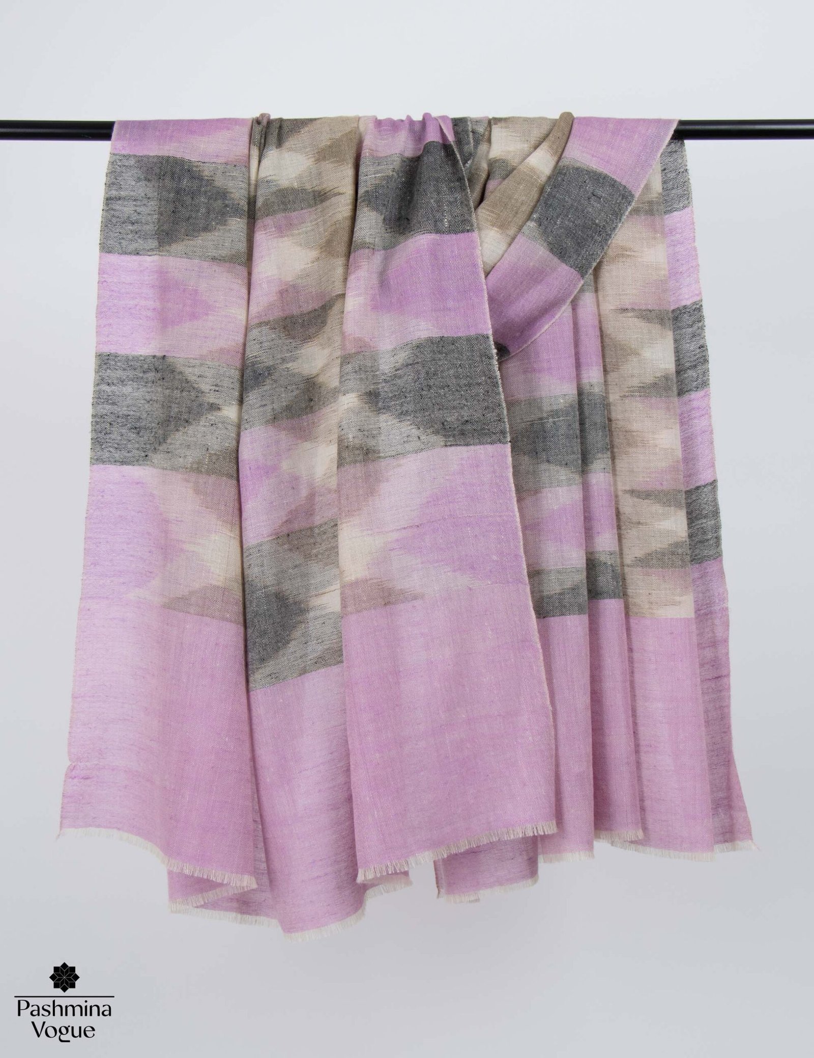 Ikat Whispers Pashmina Shawl - Handwoven Kashmiri Wrap