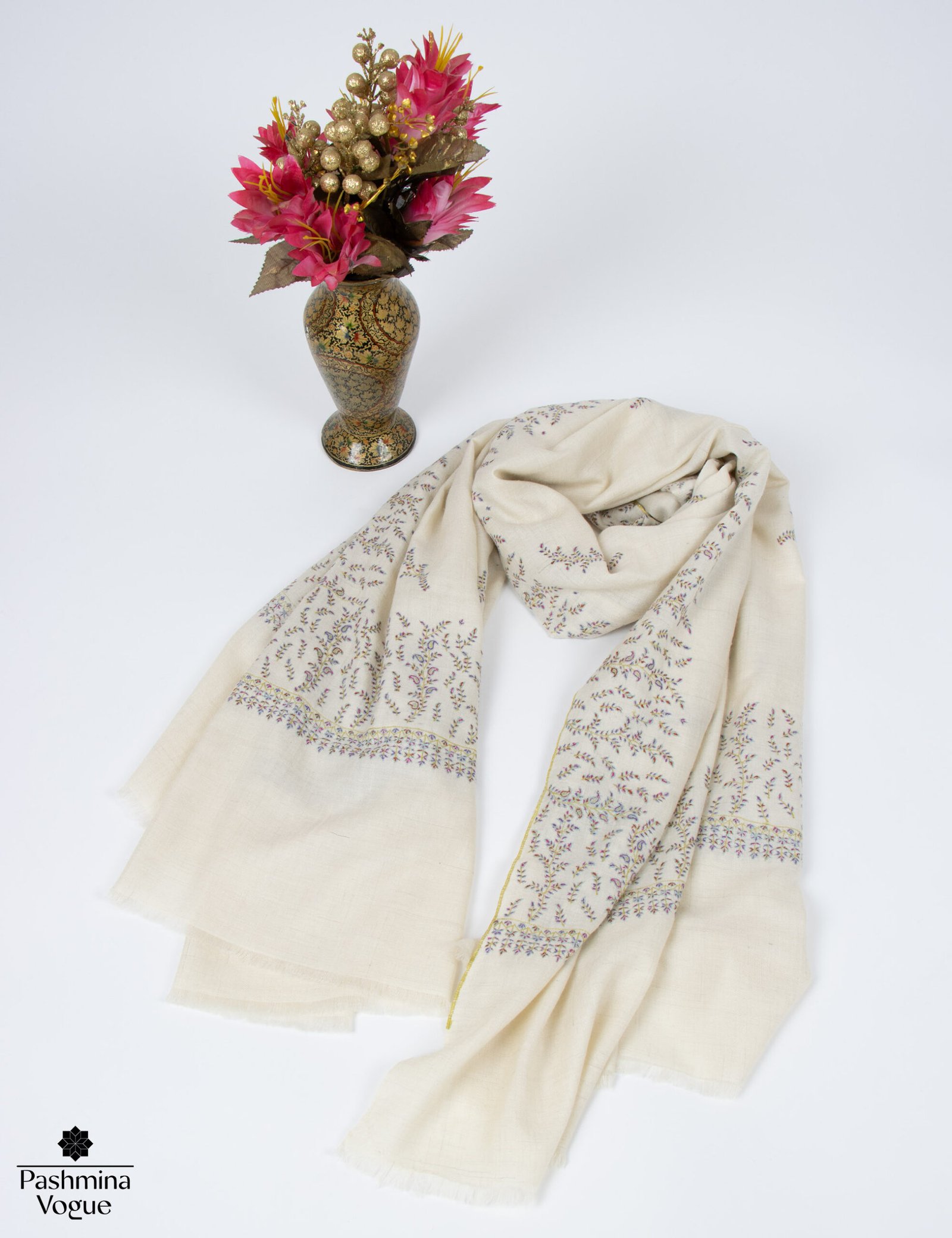 Pure Pashmina Shawl Hand Embroidery