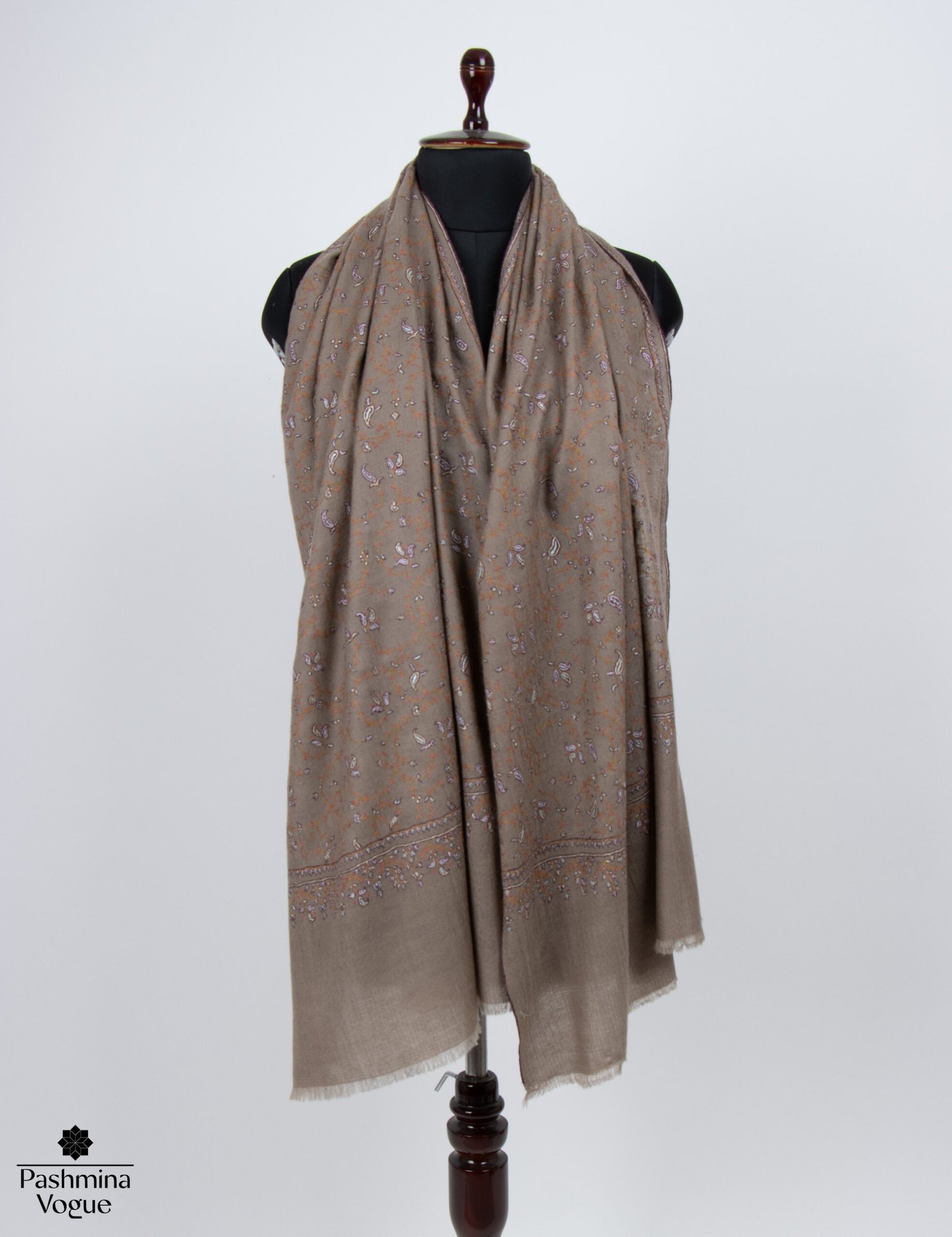 Brown Pashmina Scarf - Handmade Cashmere Winter Shawl