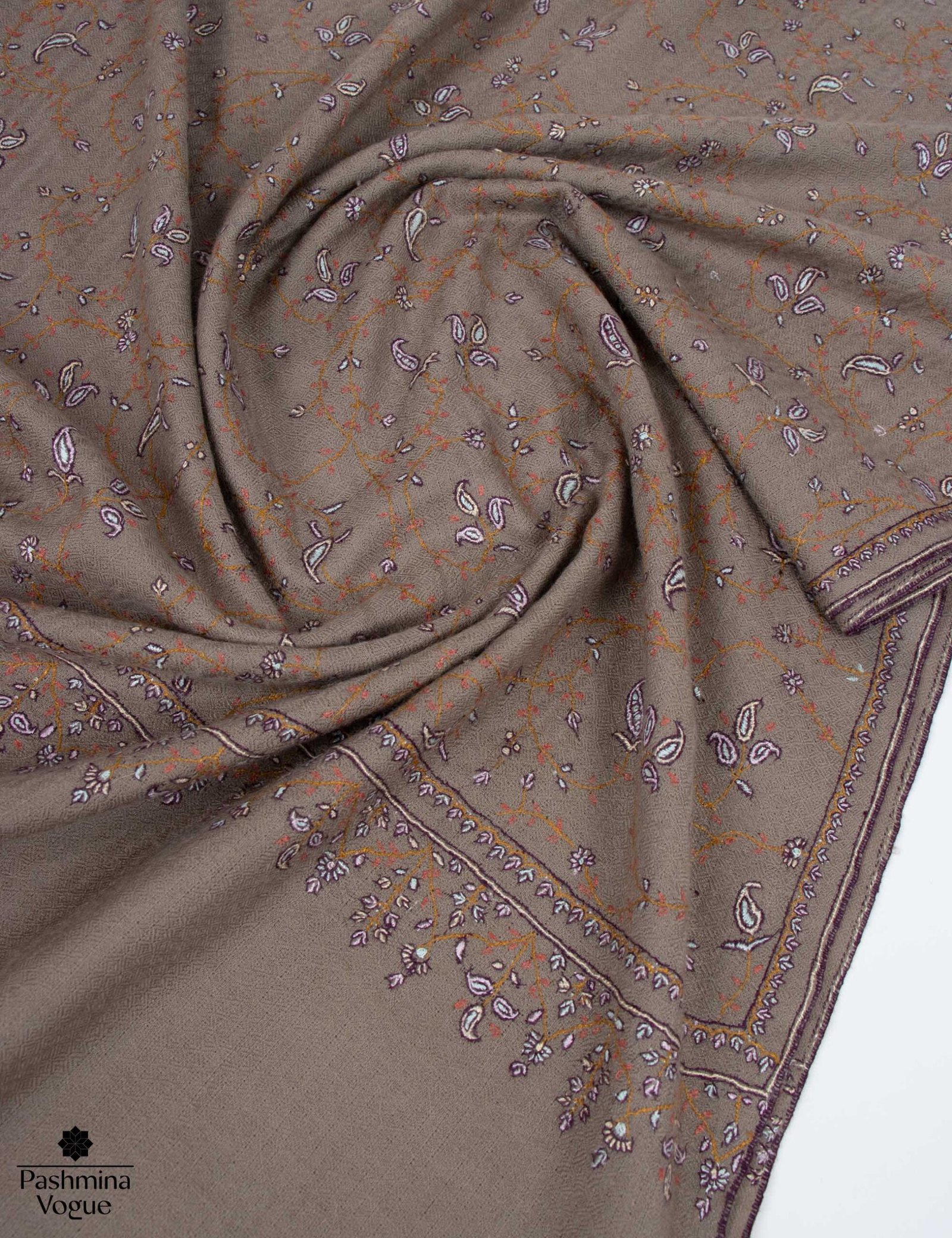 Brown Pashmina Scarf - Handmade Cashmere Winter Shawl