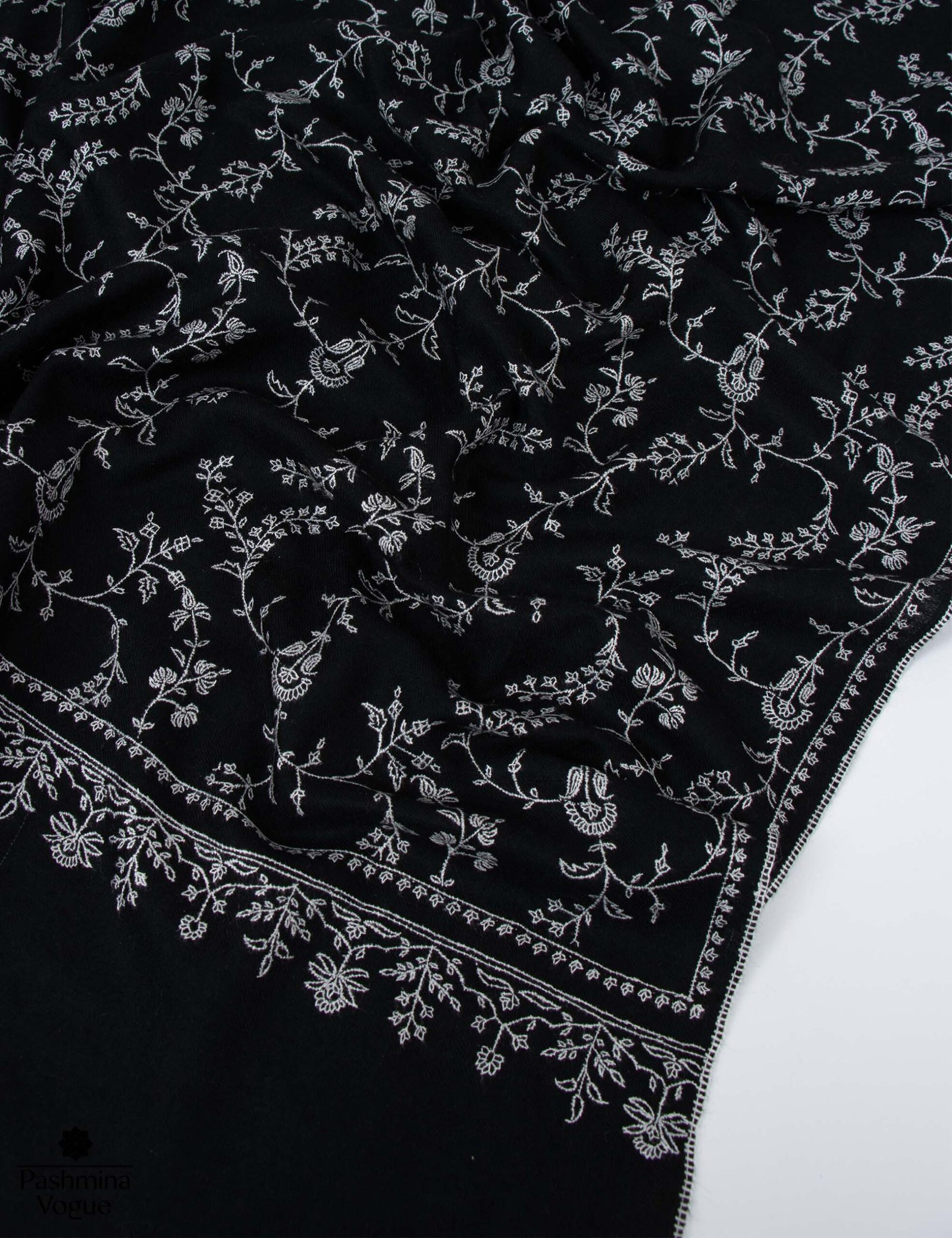 Black Pashmina Scarf - Classic Pure Cashmere Luxury Wrap