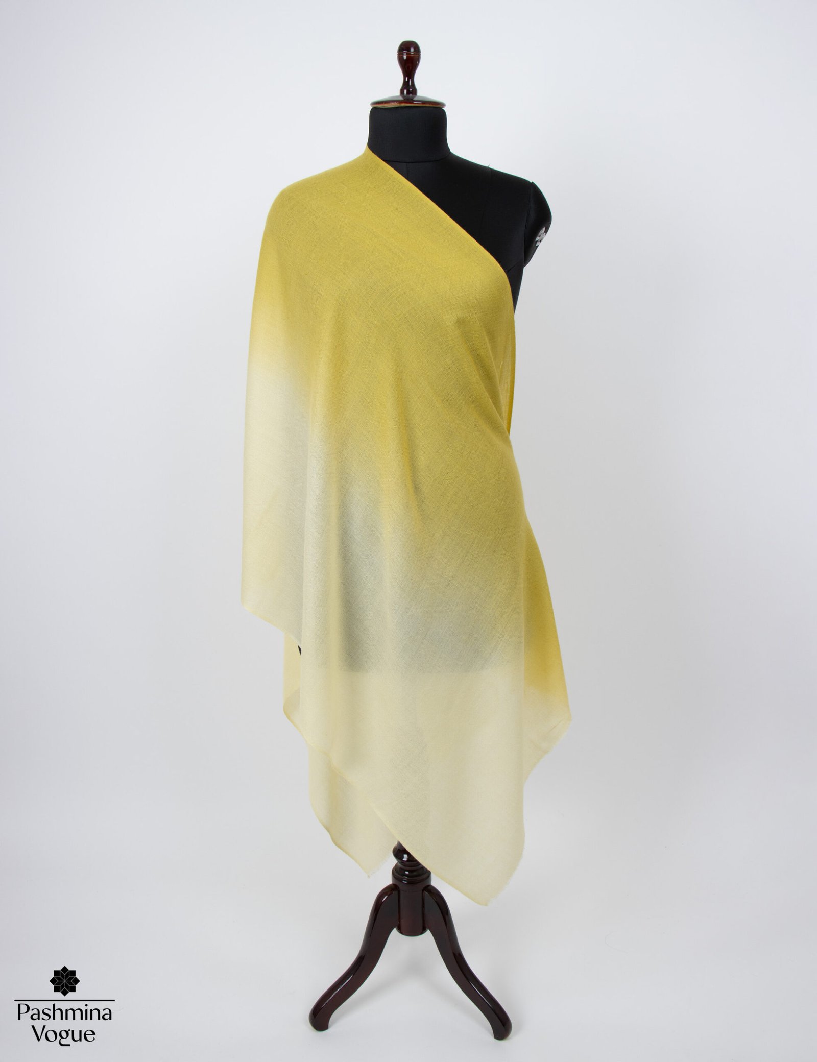 Yellow Ombre Merino Wool Scarf hand dyed gradient soft luxury wool wrap by Pashmina Vogue