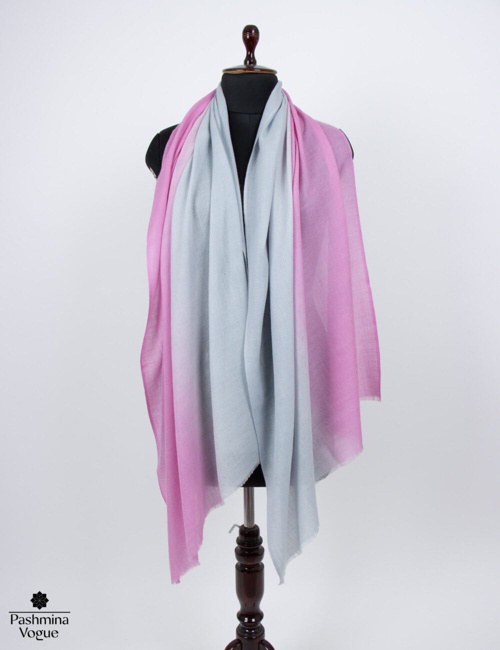 Pink Blue Ombre Merino Wool Wrap – Hand Dyed Gradient Scarf