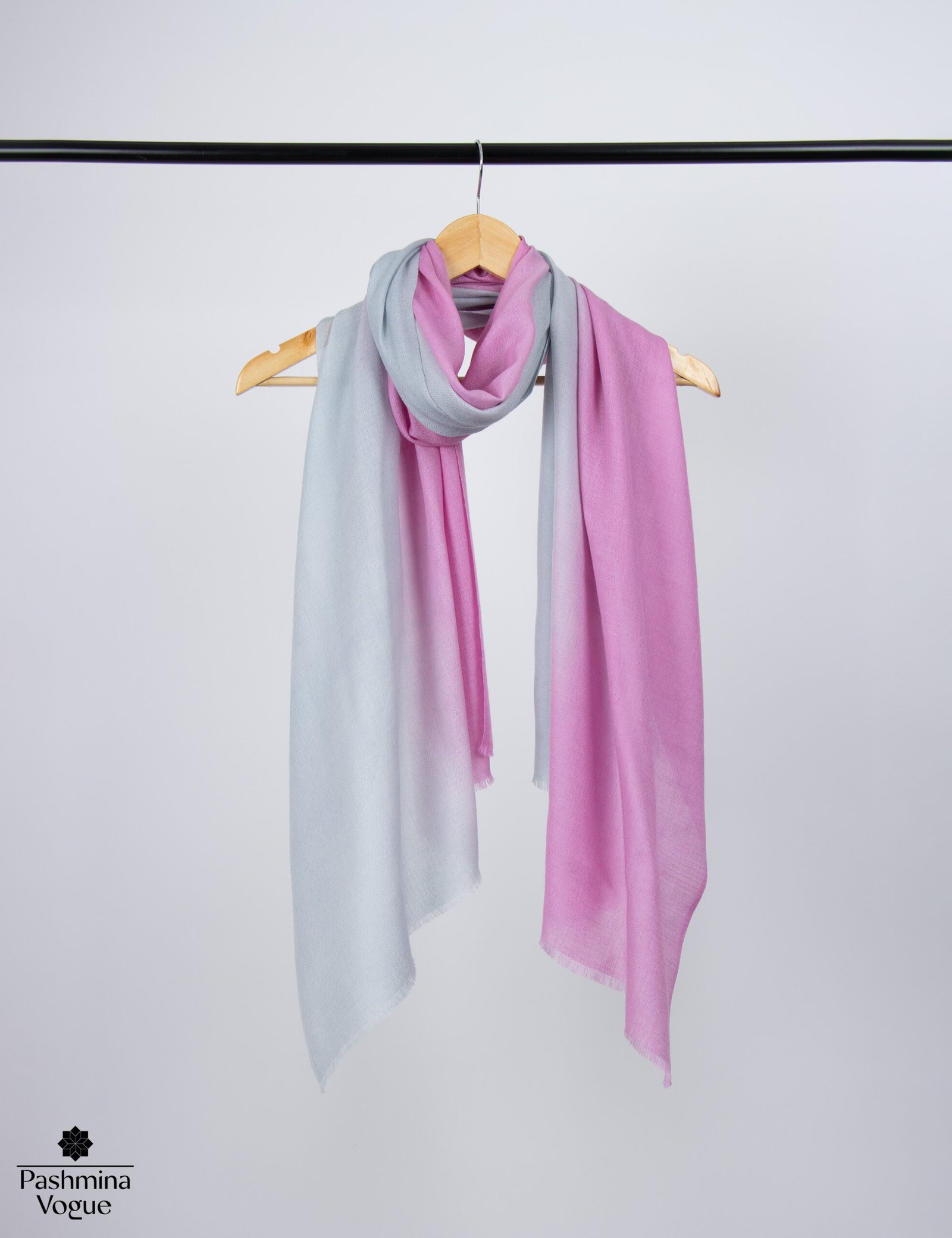 Pink Blue Ombre Merino Wool Wrap – Hand Dyed Gradient Scarf