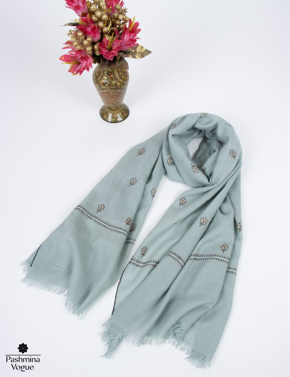 Blue Bootidar Sozni Pashmina Shawl – Pure Kashmiri Shawl