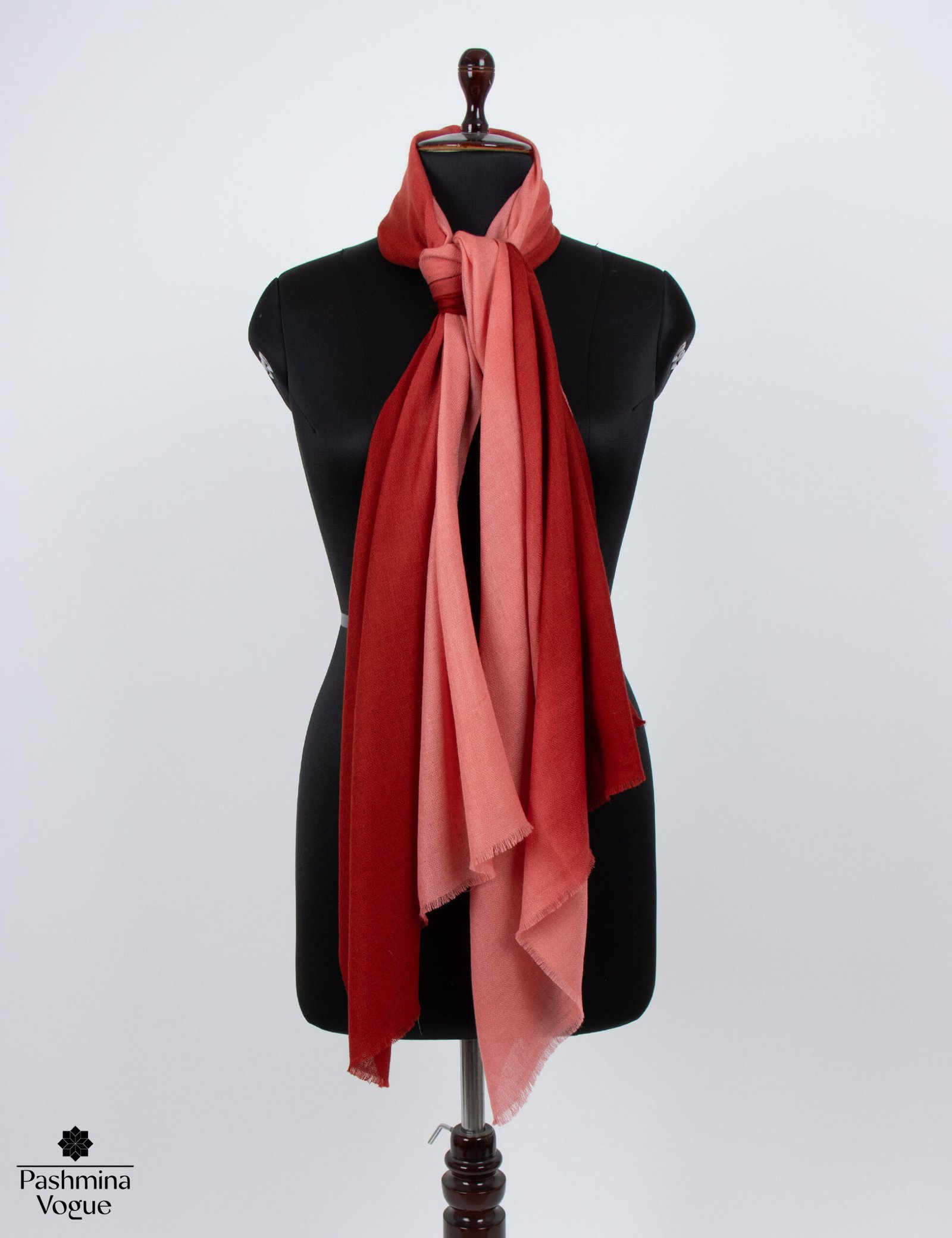 Soft Red Gradient Fine Wool Scarf, Winter Wrap, Pashmina Vogue