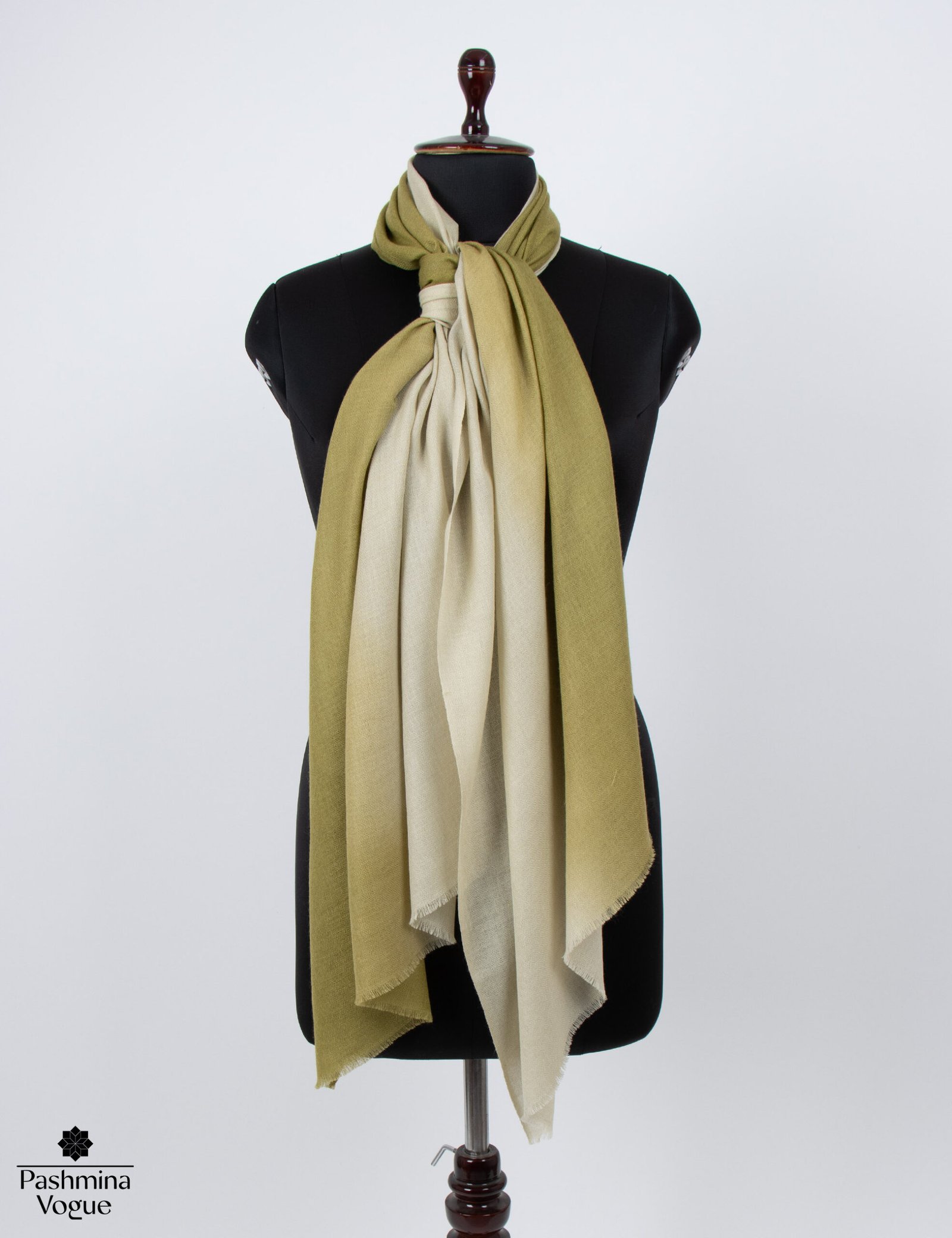 Mehndi Green Ombre Merino Wool Scarf , Wrap for Women & Men