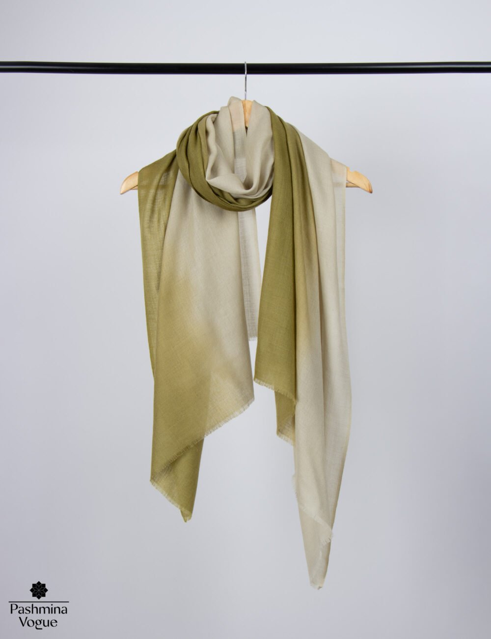 Mehndi Green Ombre Merino Wool Scarf , Wrap for Women & Men